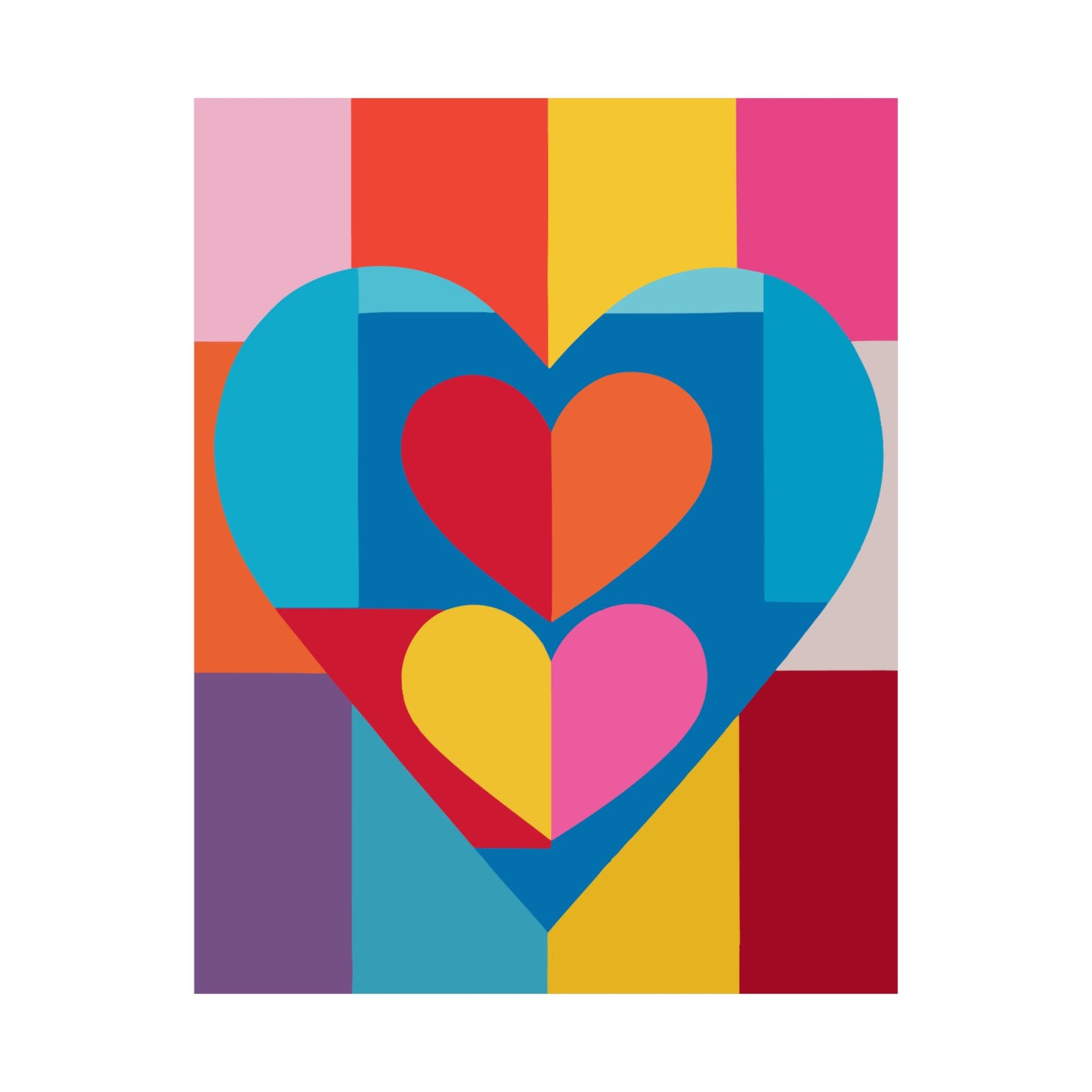 Colorful Geometric Heart Poster | Modern Graphic Wall Art Print