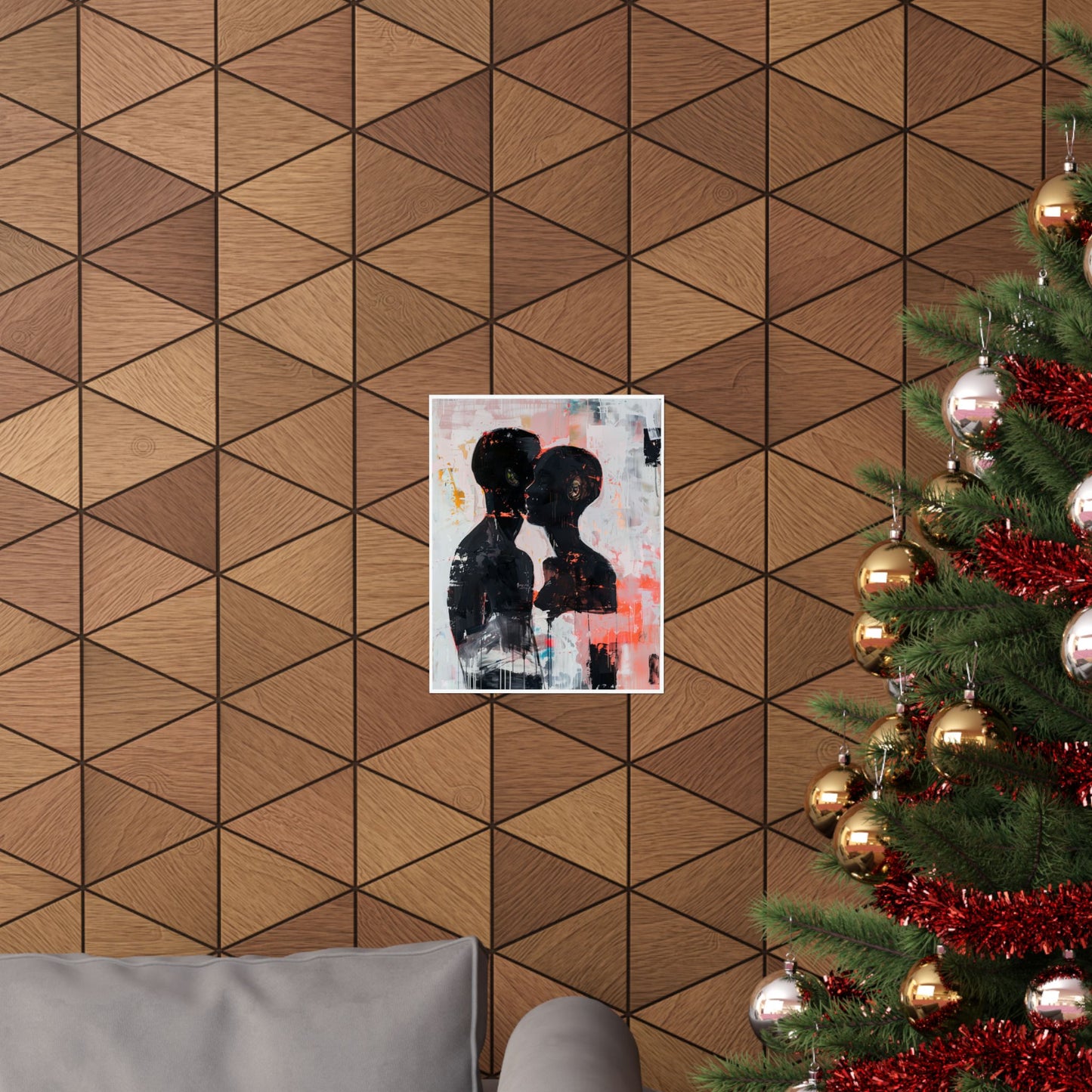 Abstract Black Couple Poster | Afro American Expressionist Wall Art