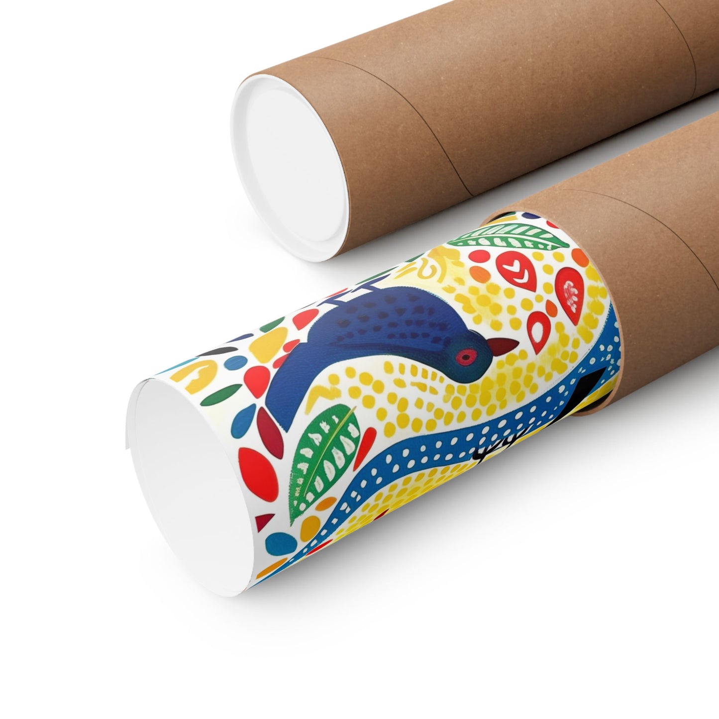 Gond Folk Art Poster | Colorful Tree with Birds and Flowers Print