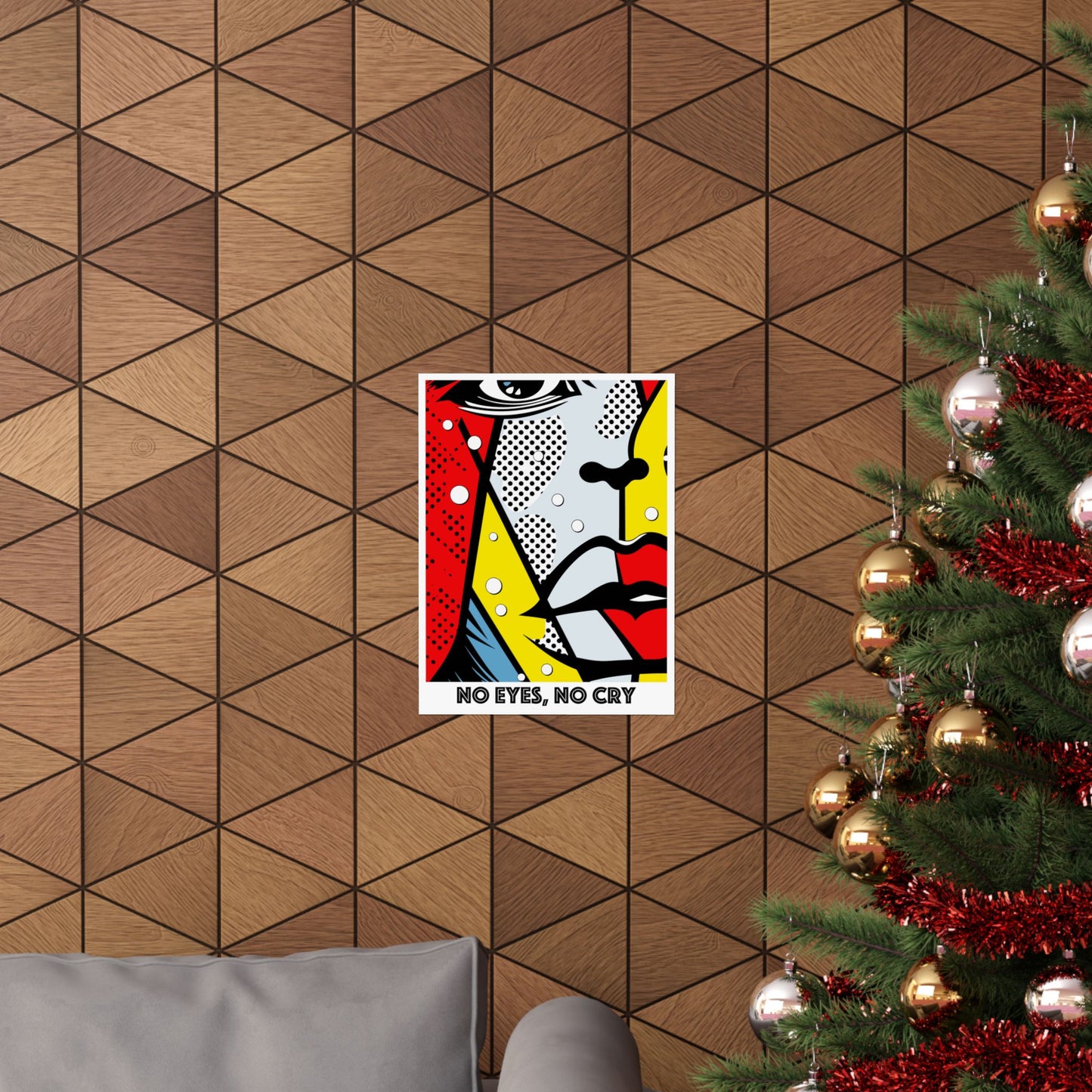 No Eyes No Cry Poster | Retro Dot Art Comic Style Print