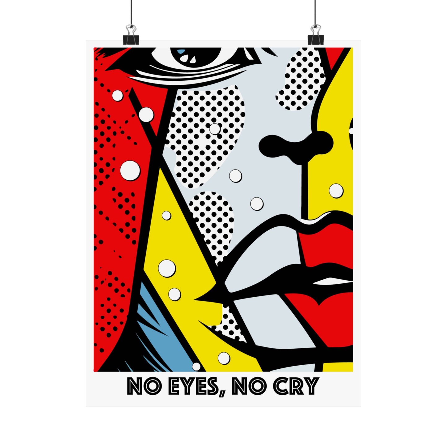 No Eyes No Cry Poster | Retro Dot Art Comic Style Print