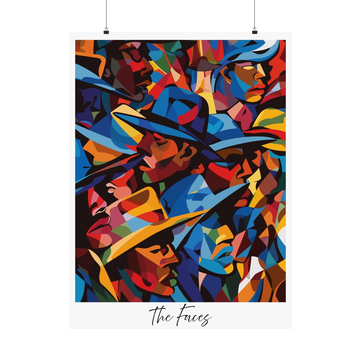 Abstract Faces Poster | African American Men in Cubist Style Wall Art
