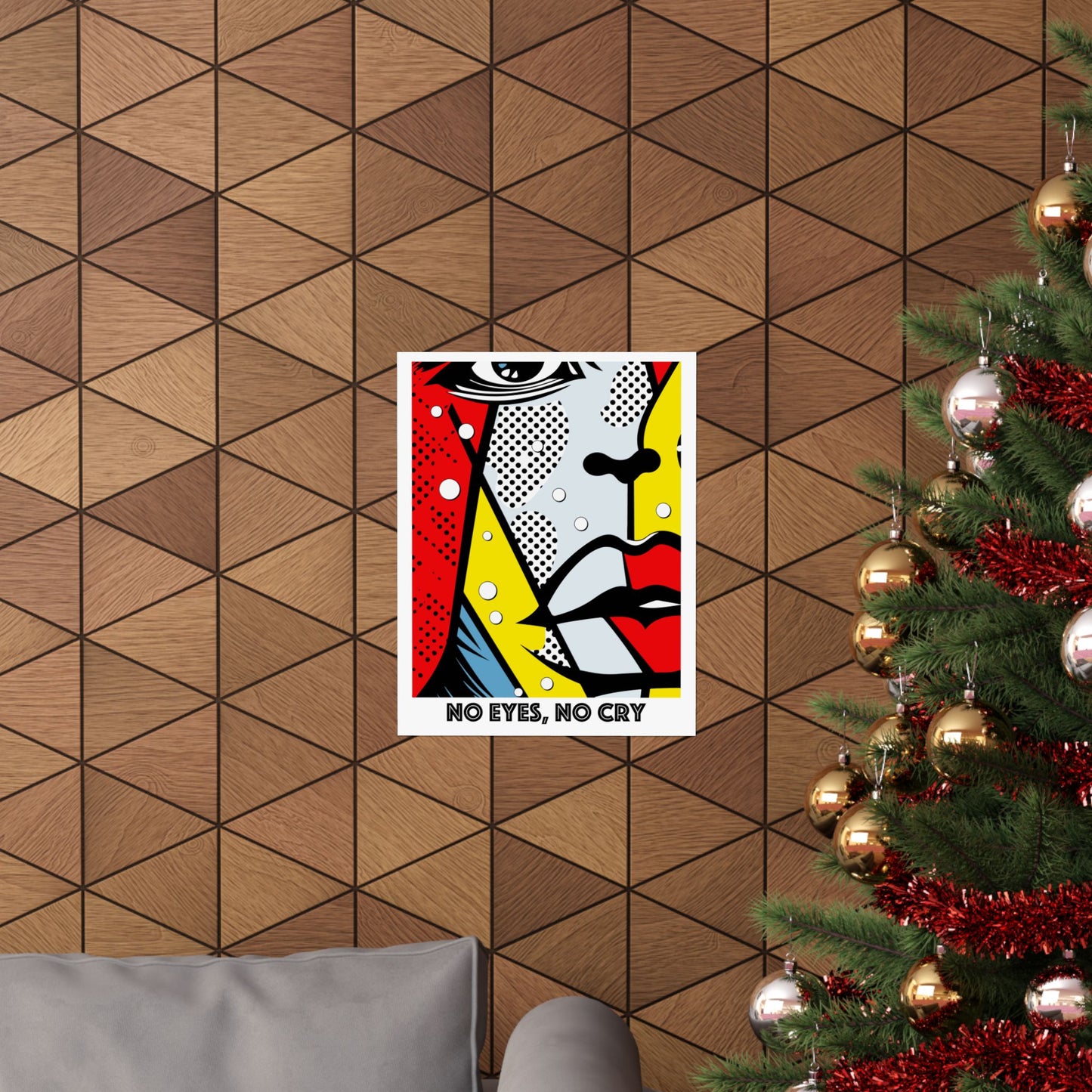 No Eyes No Cry Poster | Retro Dot Art Comic Style Print