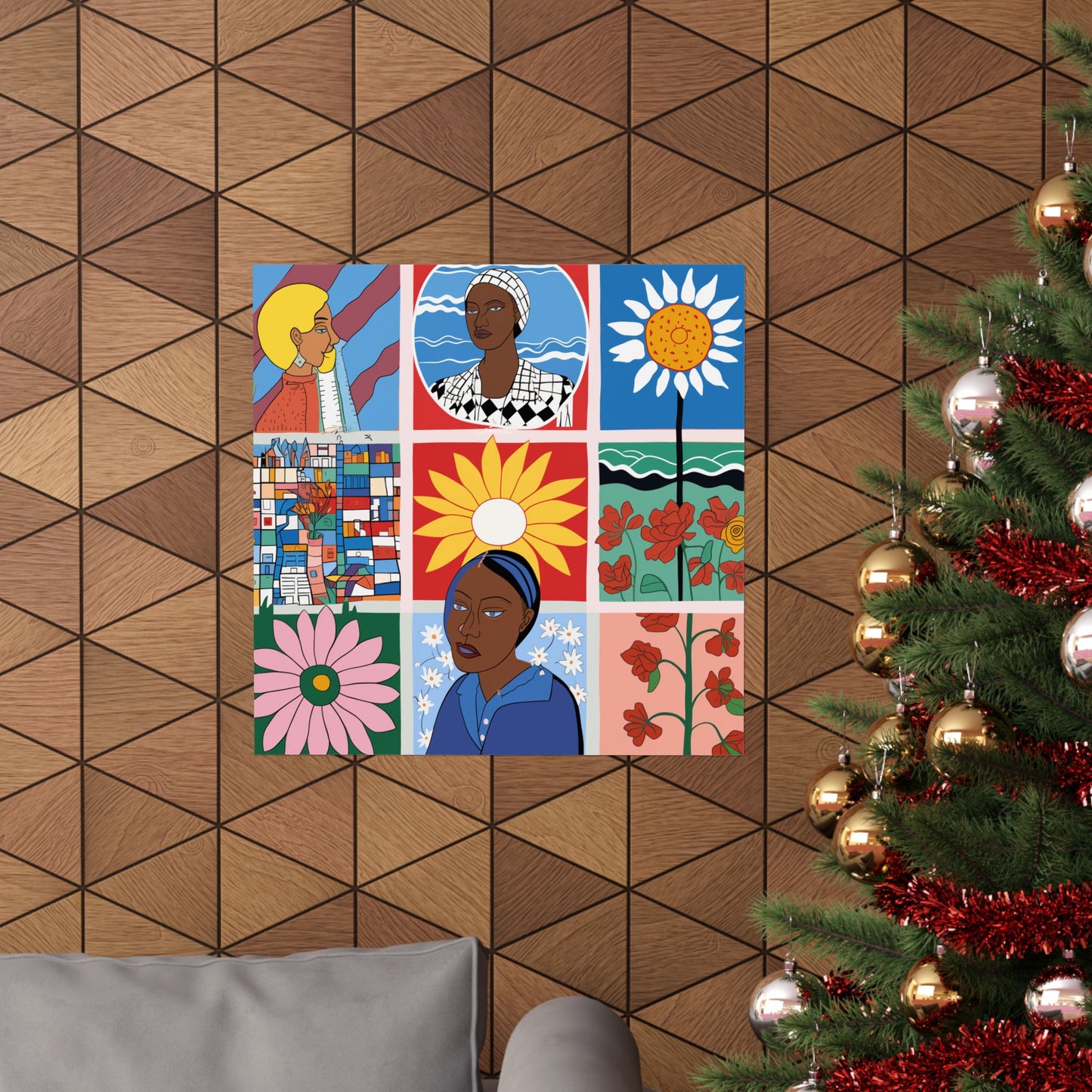 Feminist Portrait & Floral Poster | Afrocentric Storytelling Wall Art
