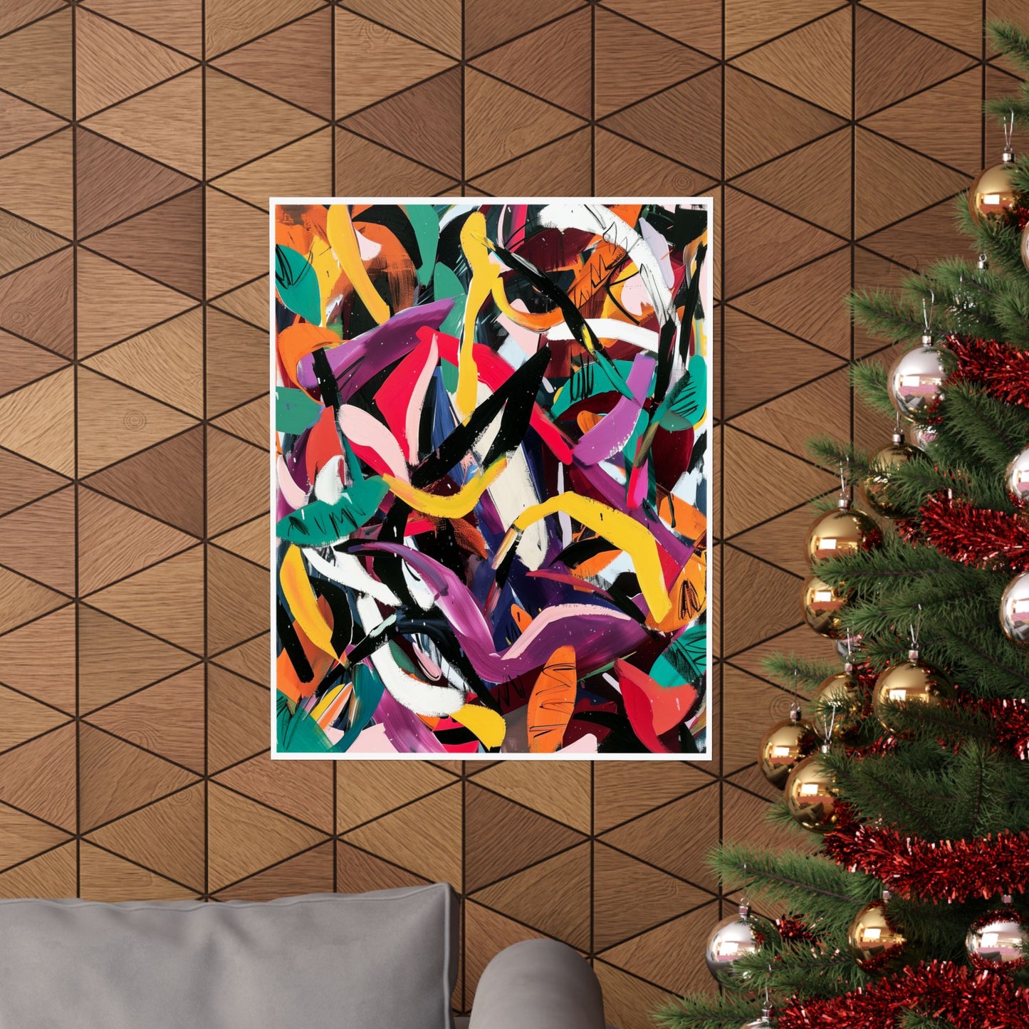 Dynamic Brushstroke Abstract Poster | Expressionist Color Splash Wall Art