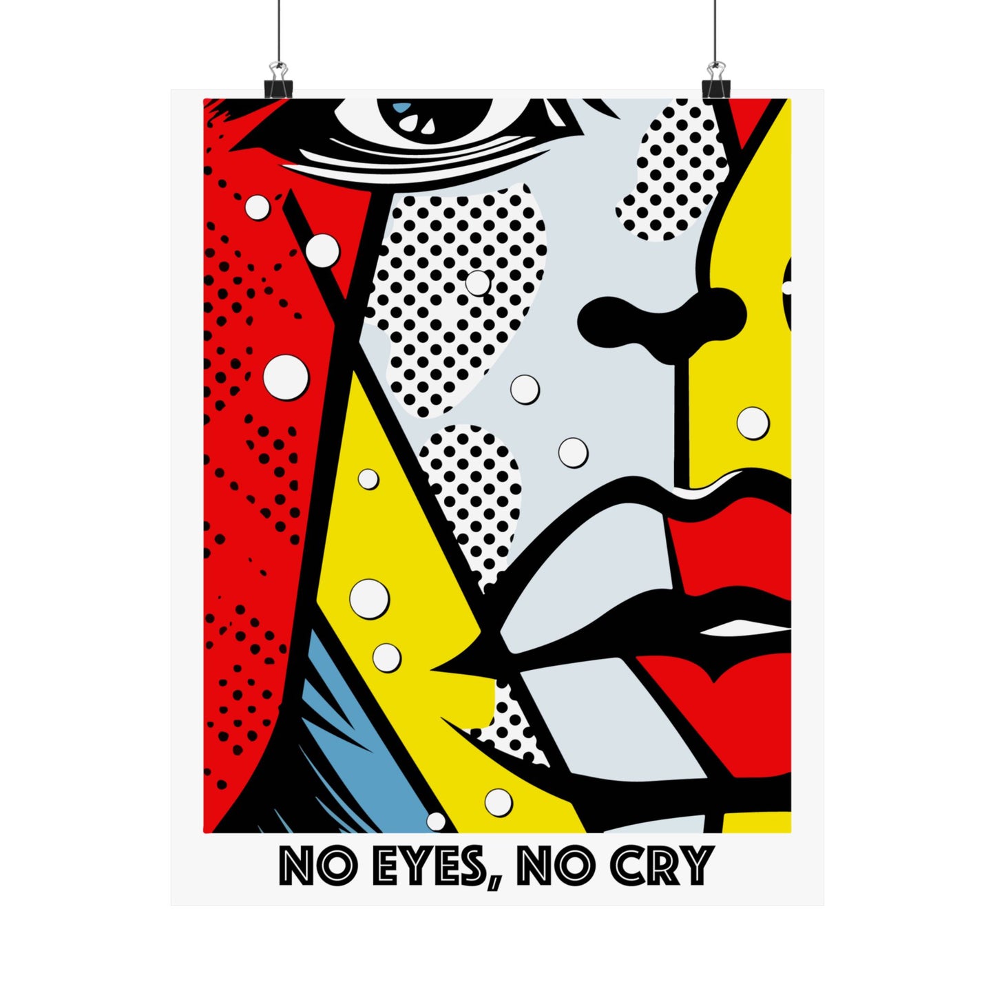 No Eyes No Cry Poster | Retro Dot Art Comic Style Print