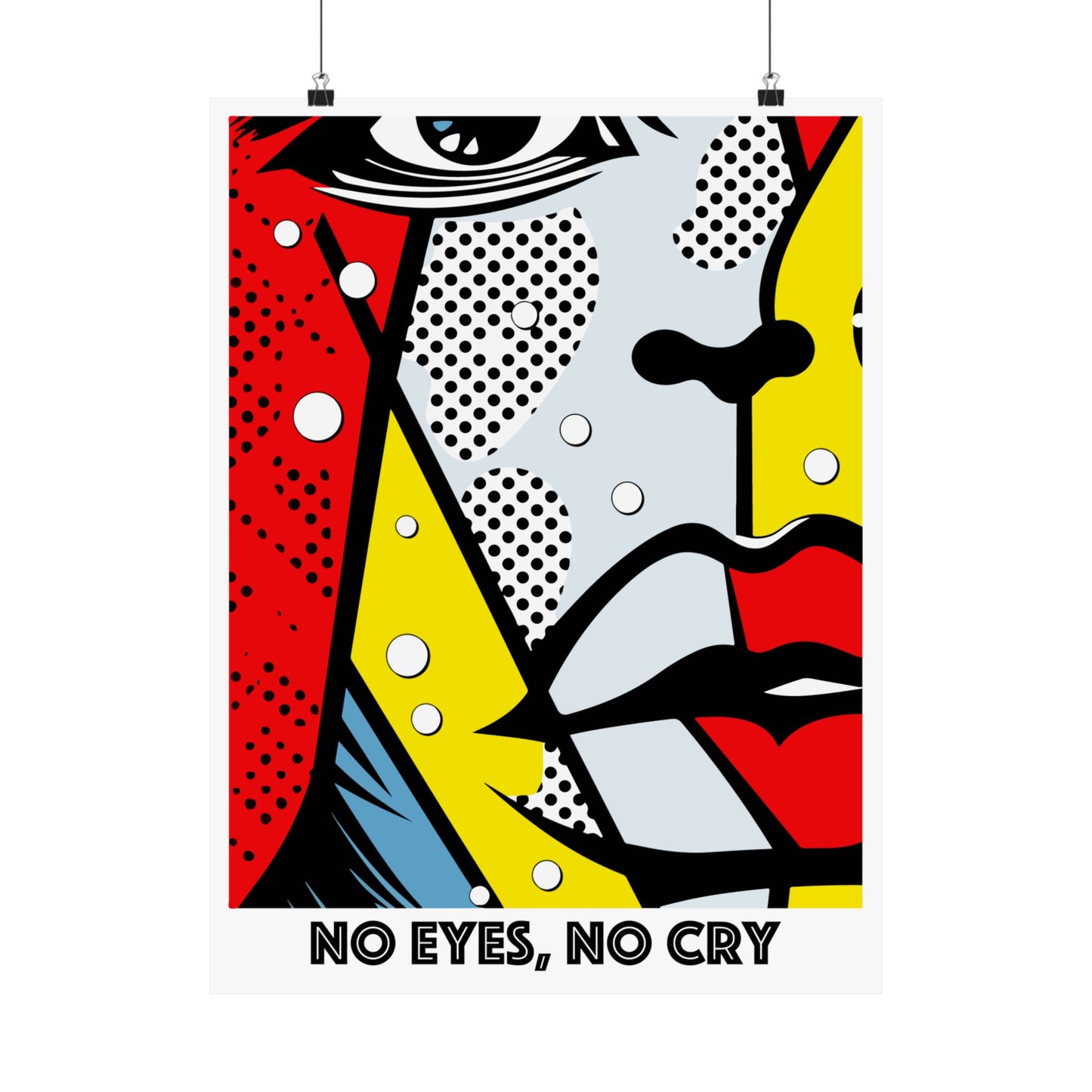 No Eyes No Cry Poster | Retro Dot Art Comic Style Print