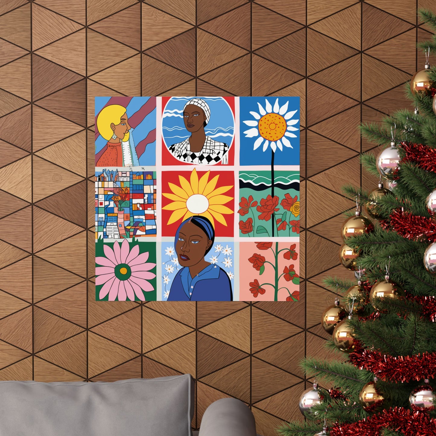 Feminist Portrait & Floral Poster | Afrocentric Storytelling Wall Art