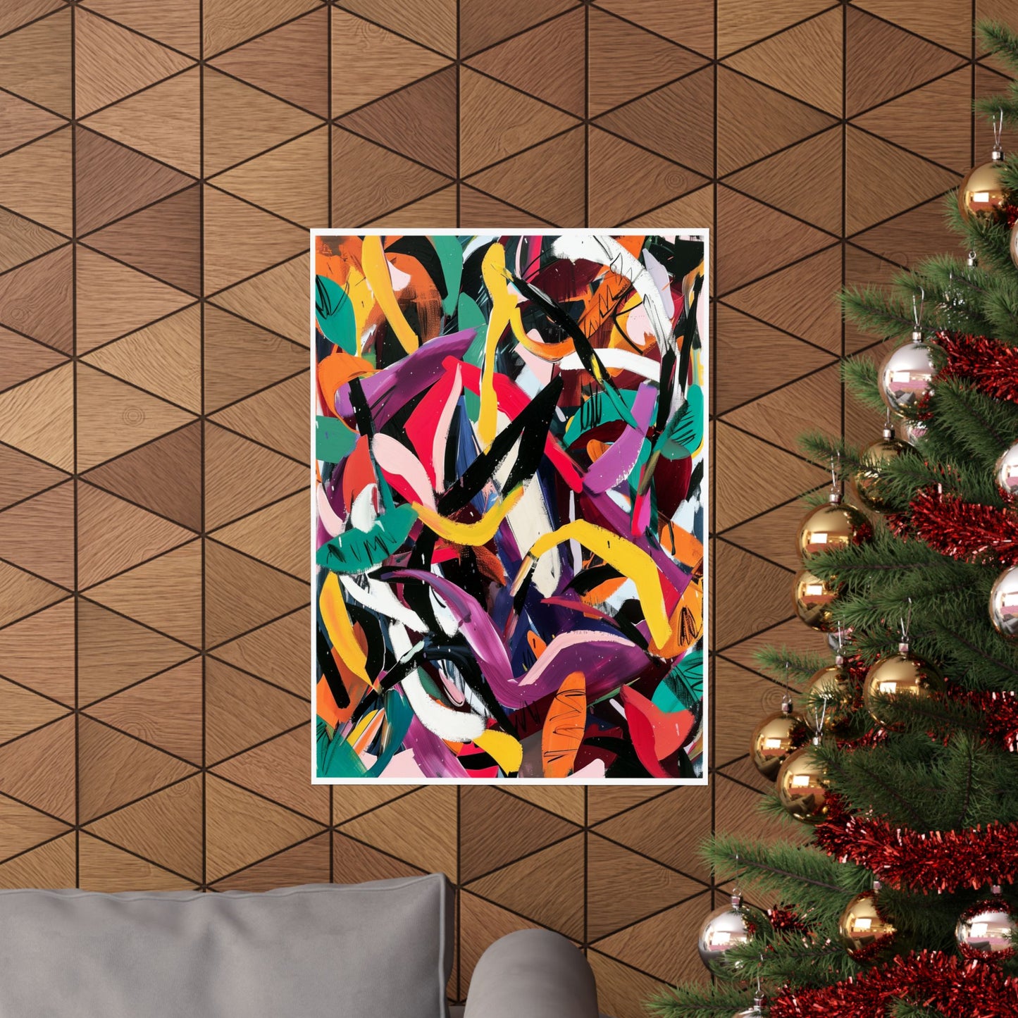 Dynamic Brushstroke Abstract Poster | Expressionist Color Splash Wall Art