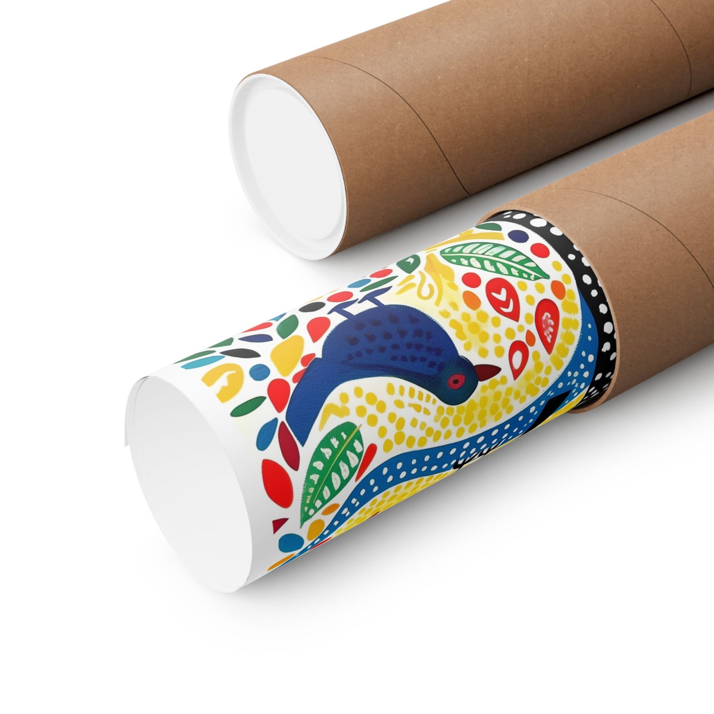 Gond Folk Art Poster | Colorful Tree with Birds and Flowers Print