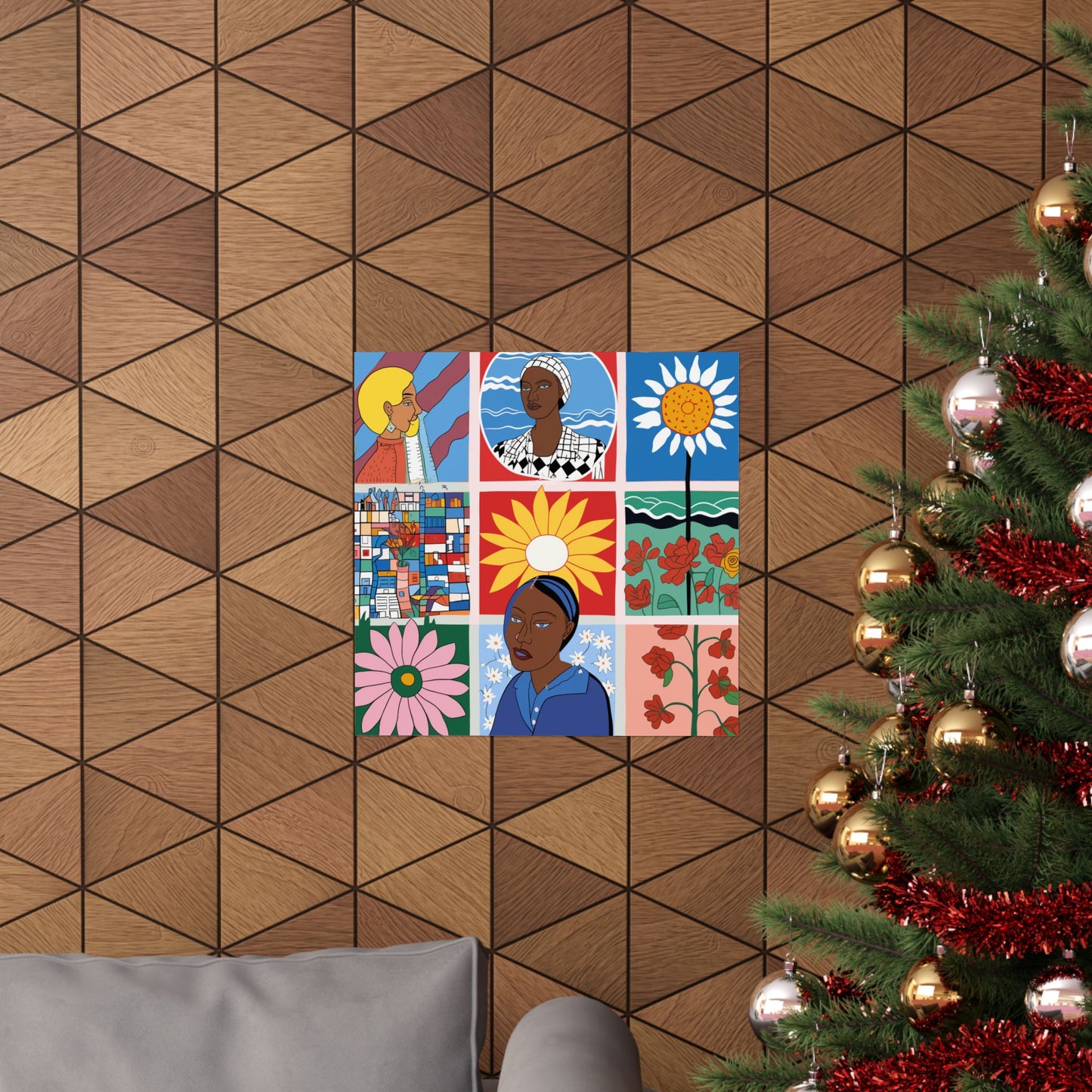 Feminist Portrait & Floral Poster | Afrocentric Storytelling Wall Art