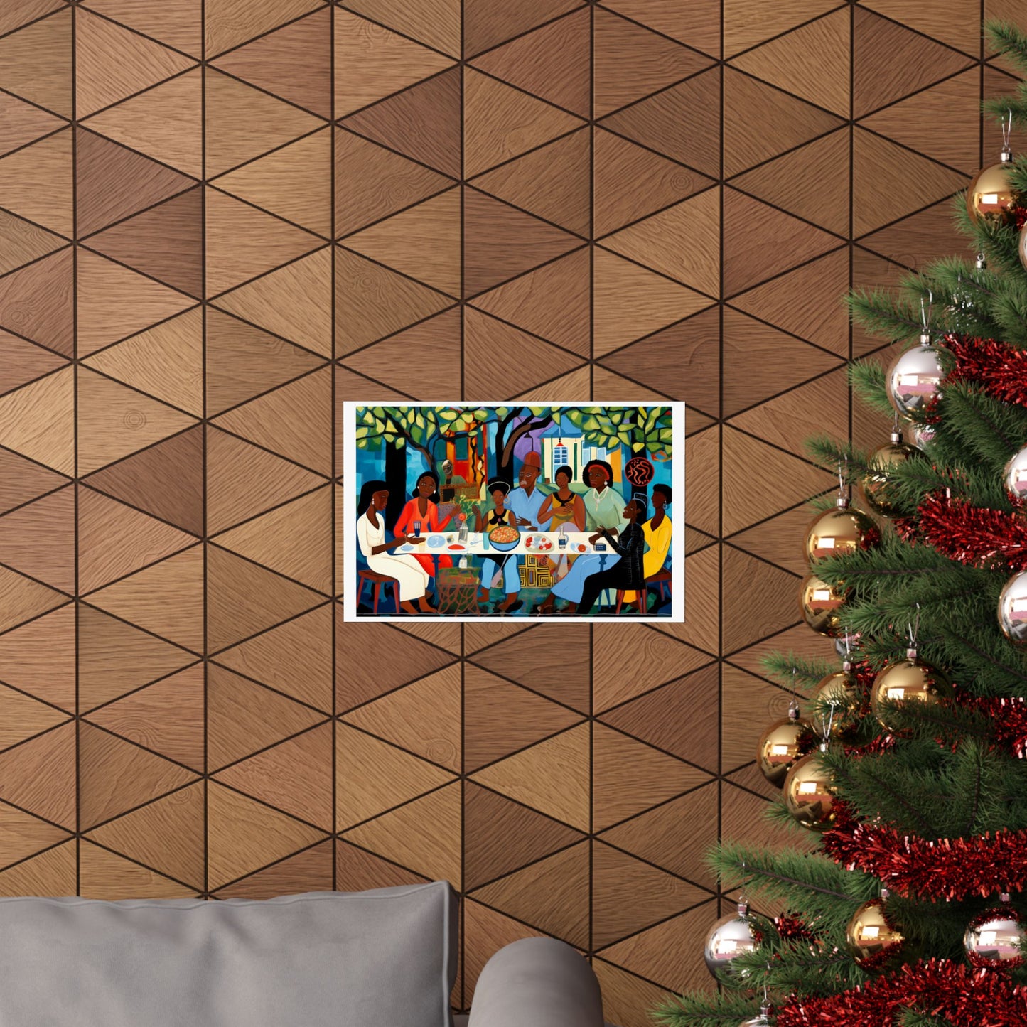 African American Family Dinner Poster | Cultural Unity Wall Art Print