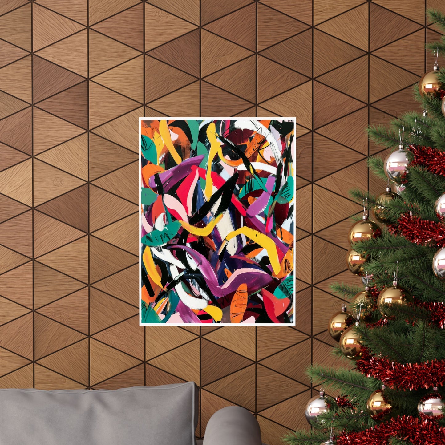 Dynamic Brushstroke Abstract Poster | Expressionist Color Splash Wall Art