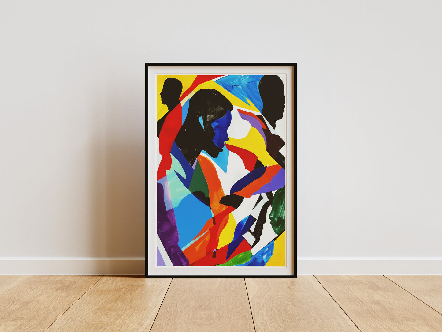 Abstract Expressionist Poster | Colorful Silhouettes Wall Art