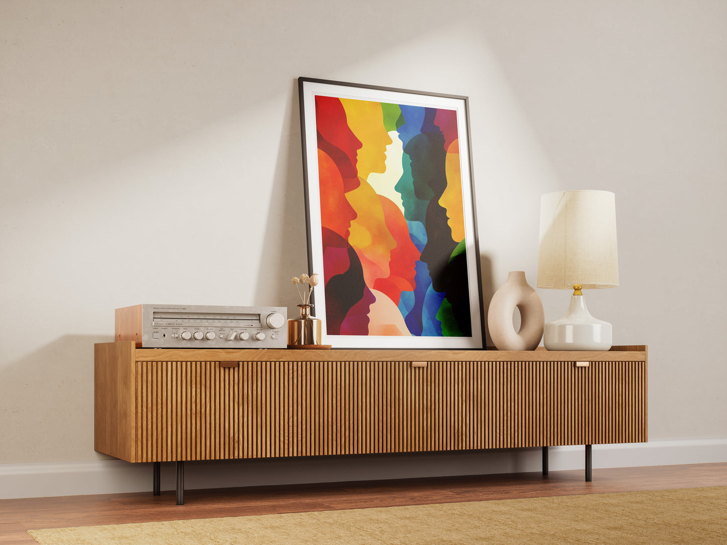 Abstract Human Faces Poster | Colorful Silhouette Inclusion Wall Art