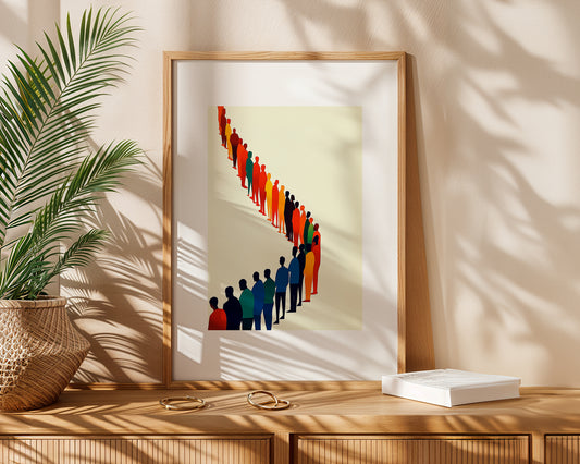 Minimalist People Line Poster | Modern Abstract Human Silhouettes Wall Art