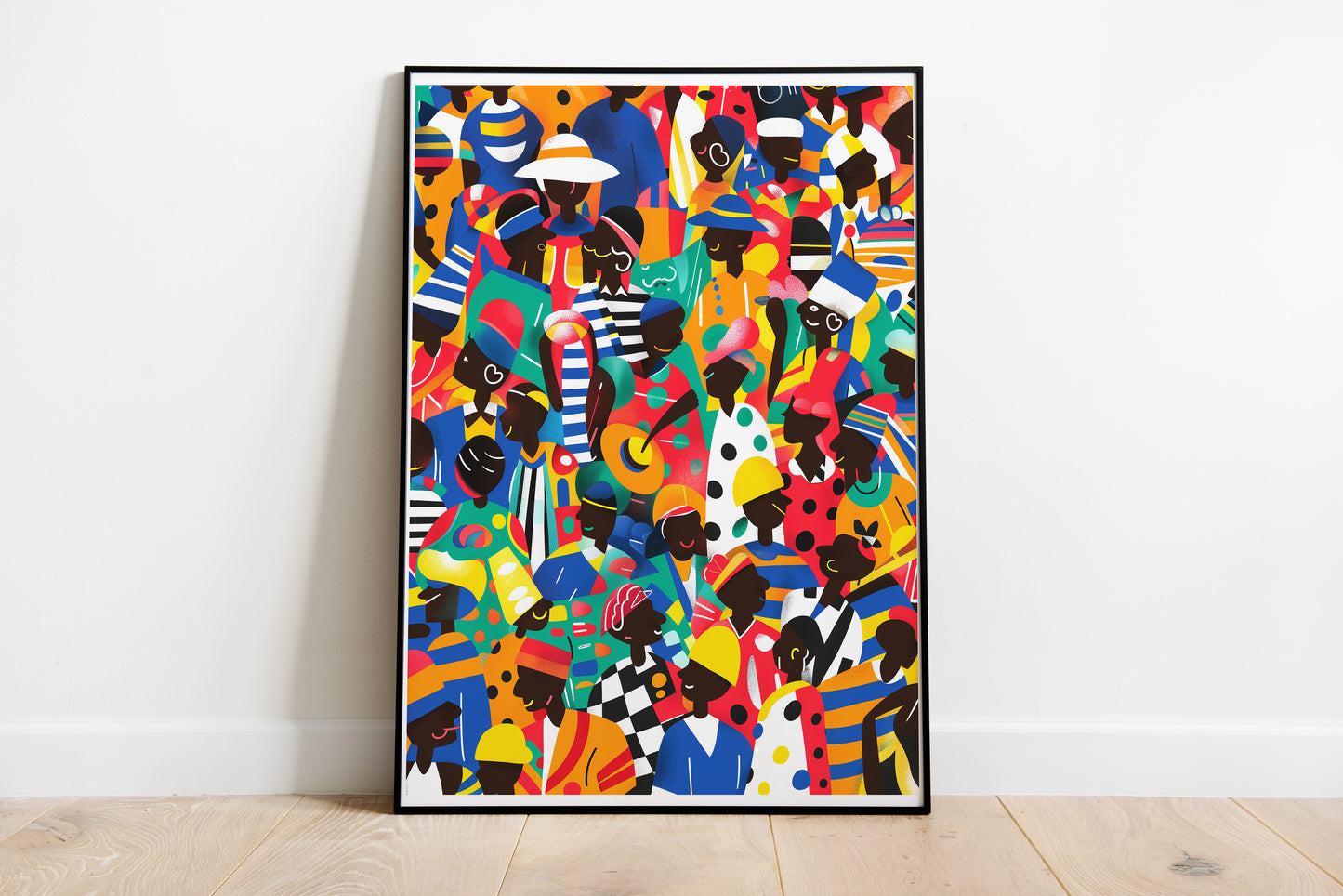 Afro American Celebration Poster | Colorful Dancing People Wall Art