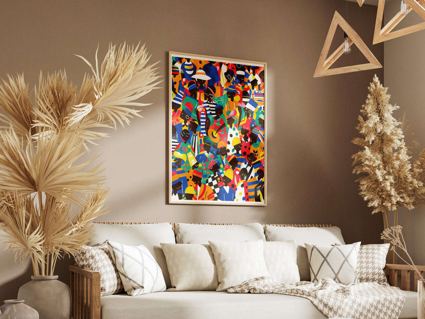 Afro American Celebration Poster | Colorful Dancing People Wall Art