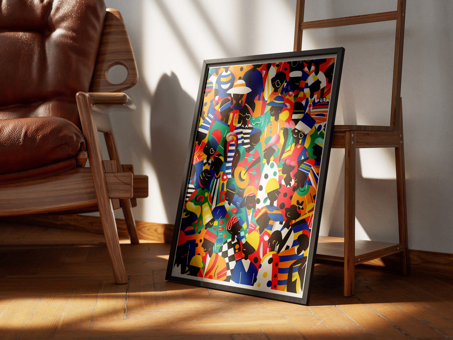Afro American Celebration Poster | Colorful Dancing People Wall Art