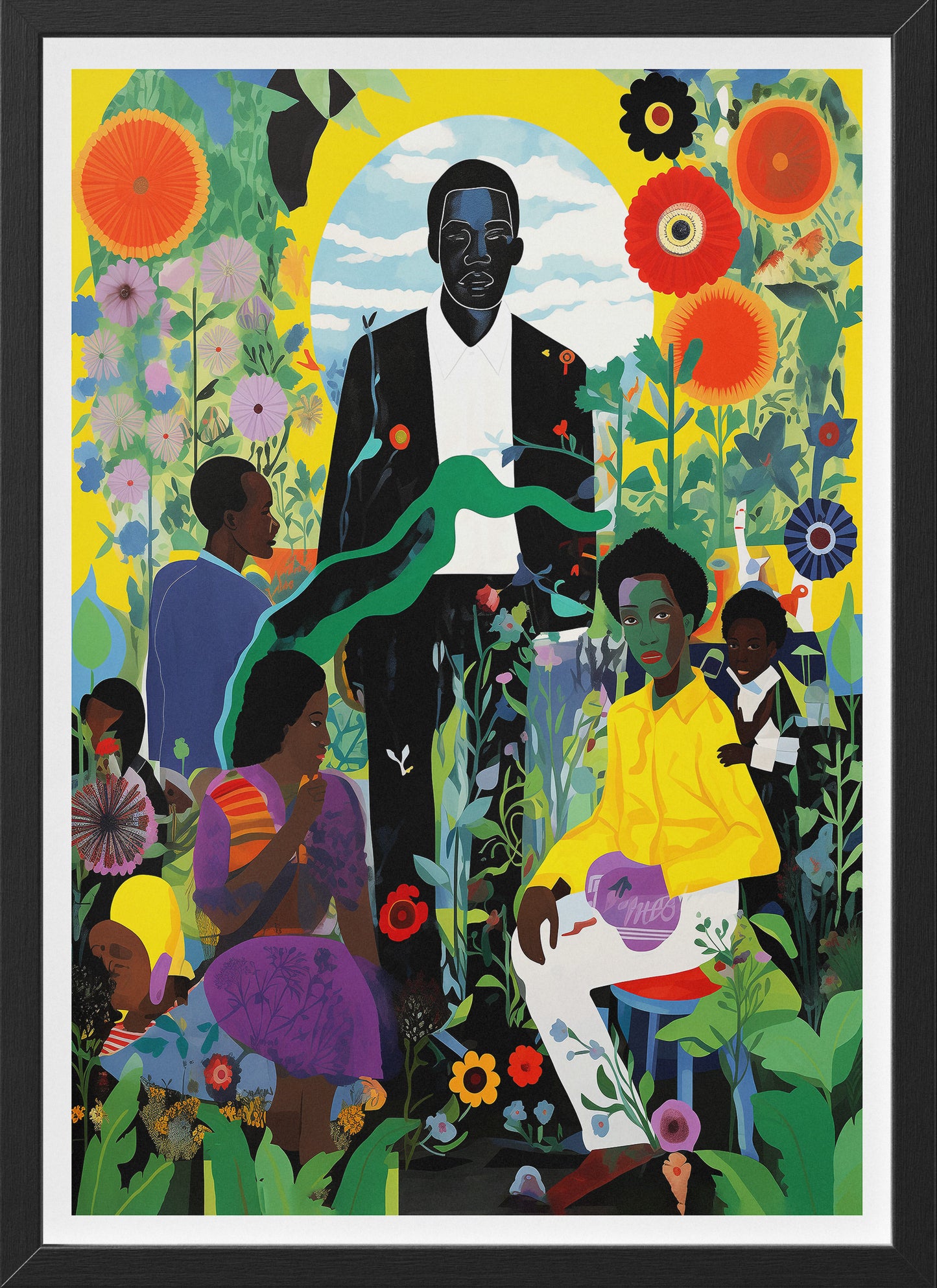 African American Cultural Art Poster | Vibrant Realism Inspired Print