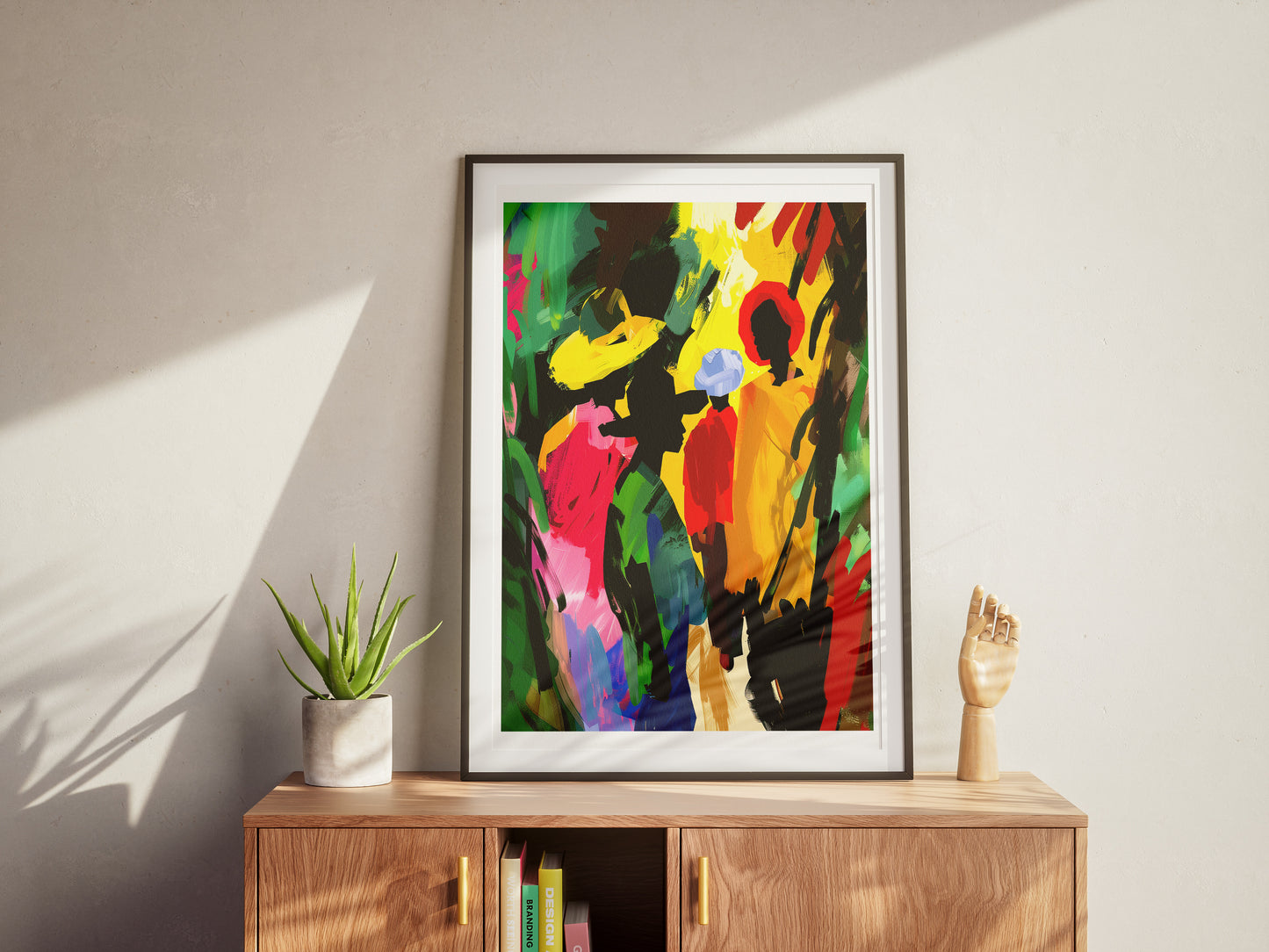 Colorful Afrocentric Abstract Wall Art | Vibrant African Silhouette Poster