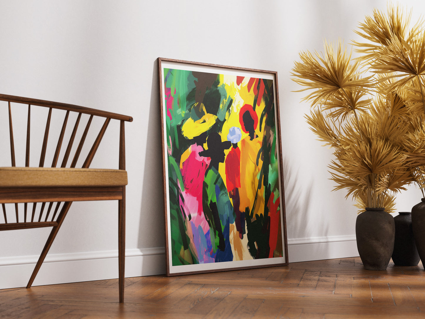 Colorful Afrocentric Abstract Wall Art | Vibrant African Silhouette Poster