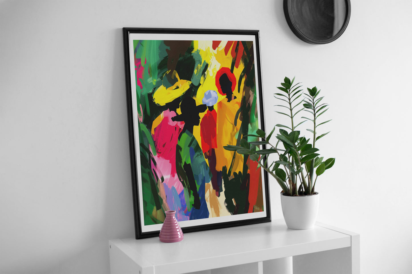 Colorful Afrocentric Abstract Wall Art | Vibrant African Silhouette Poster