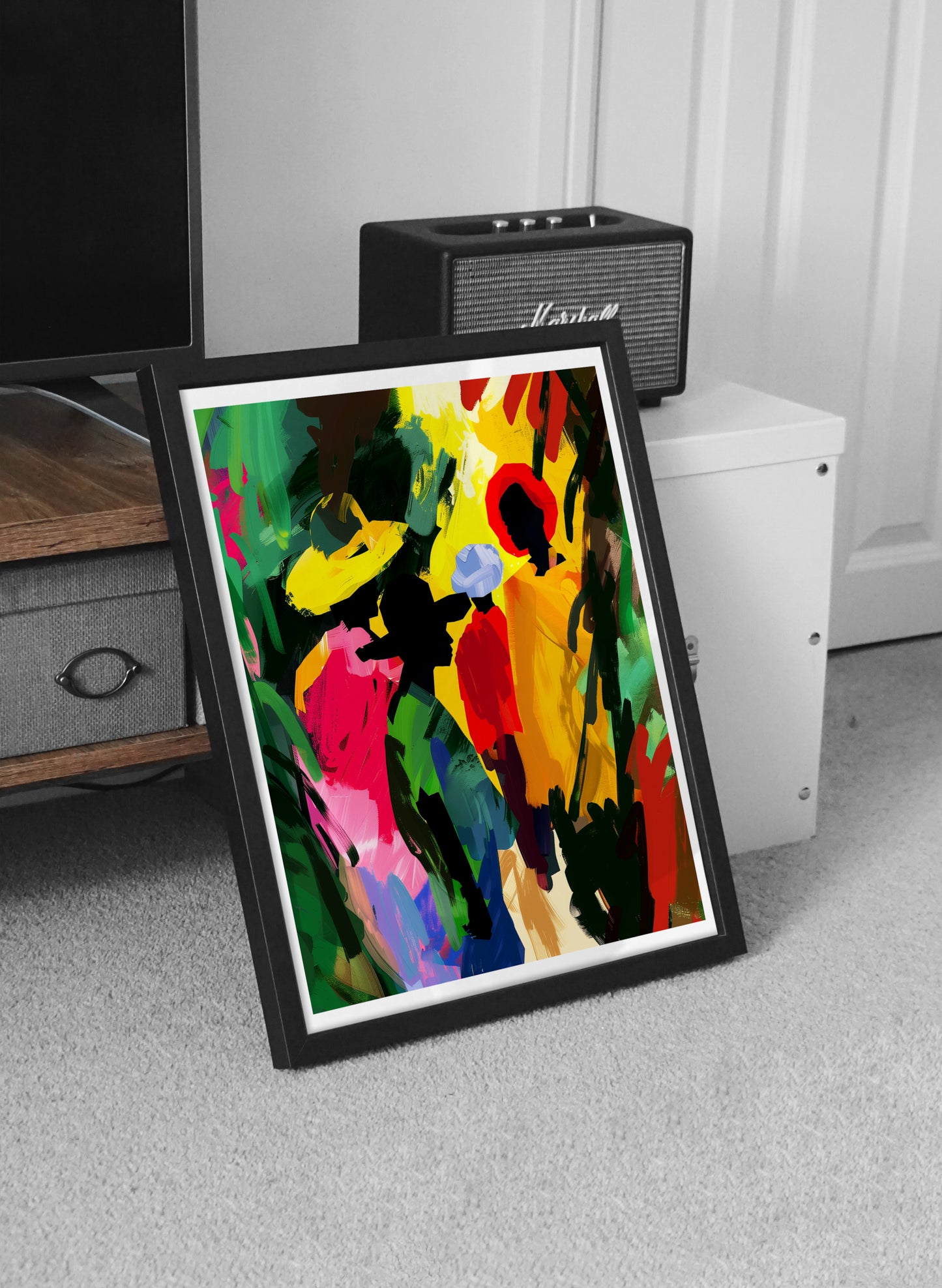 Colorful Afrocentric Abstract Wall Art | Vibrant African Silhouette Poster