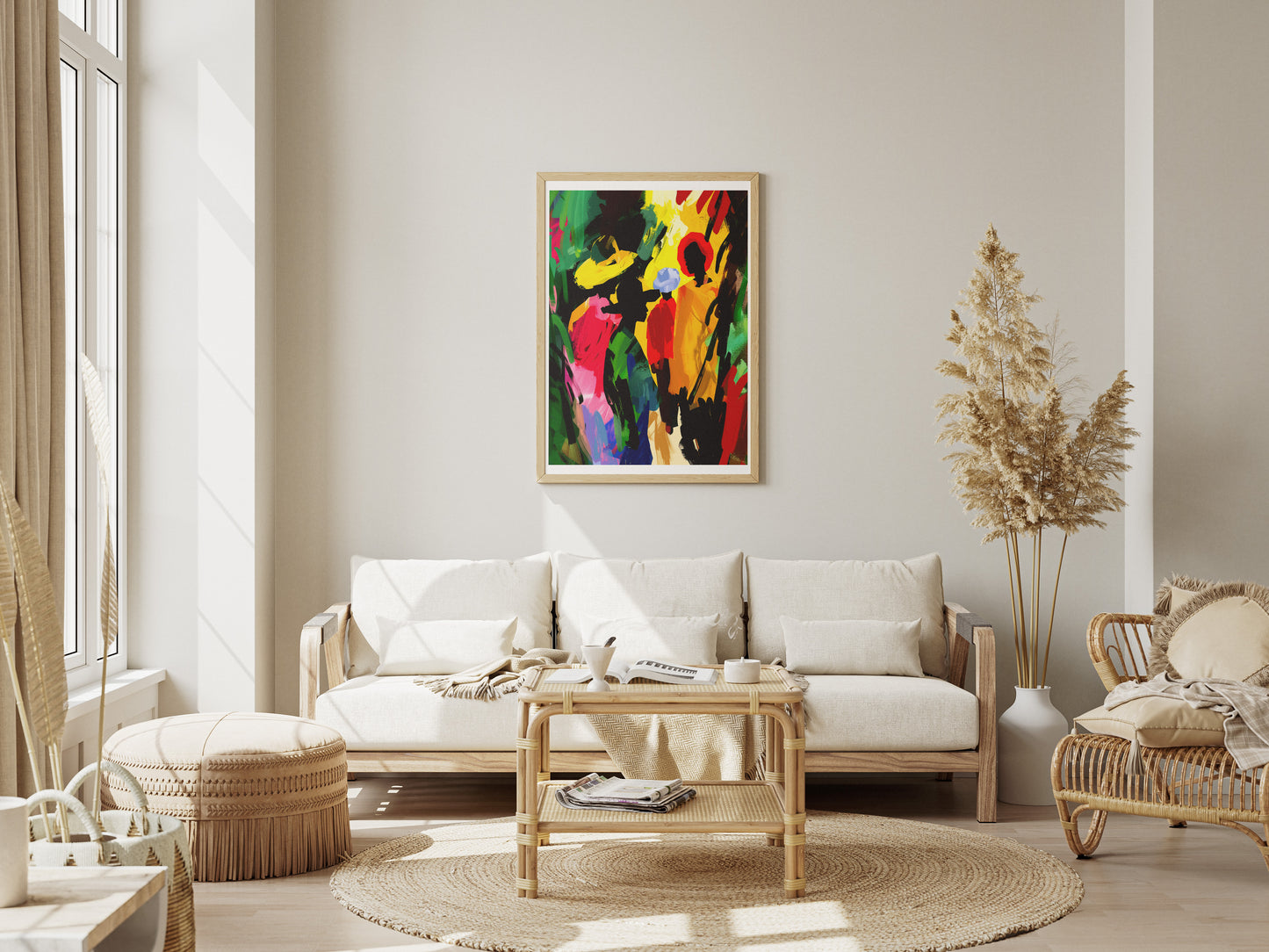 Colorful Afrocentric Abstract Wall Art | Vibrant African Silhouette Poster