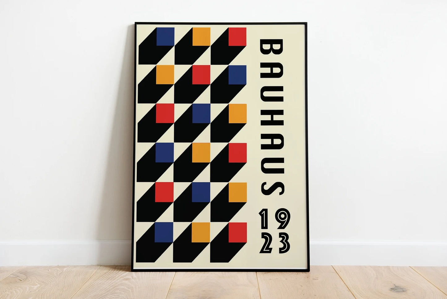 Bauhaus Style Poster | Chevron Pattern Geometric Print