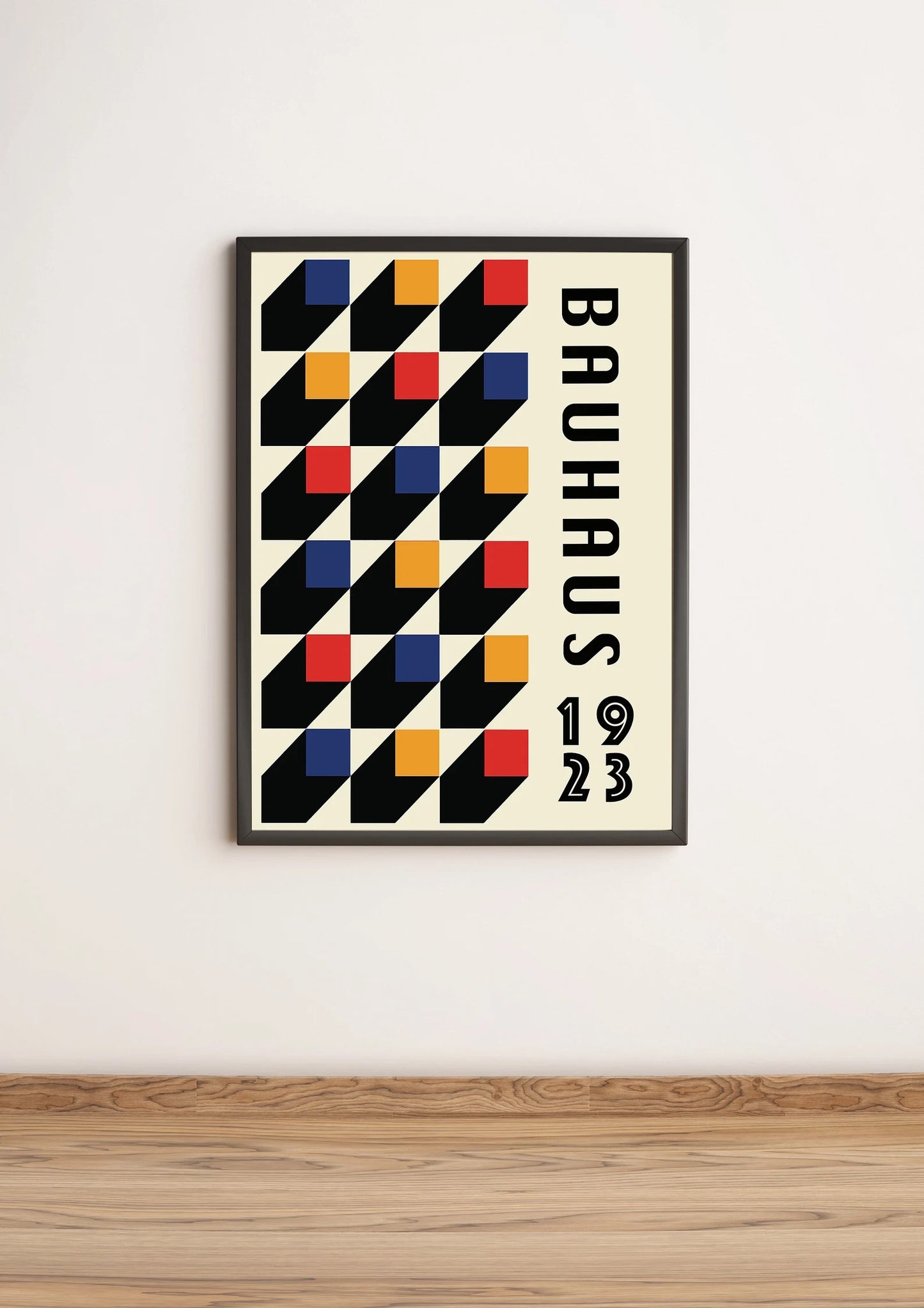 Bauhaus Style Poster | Chevron Pattern Geometric Print