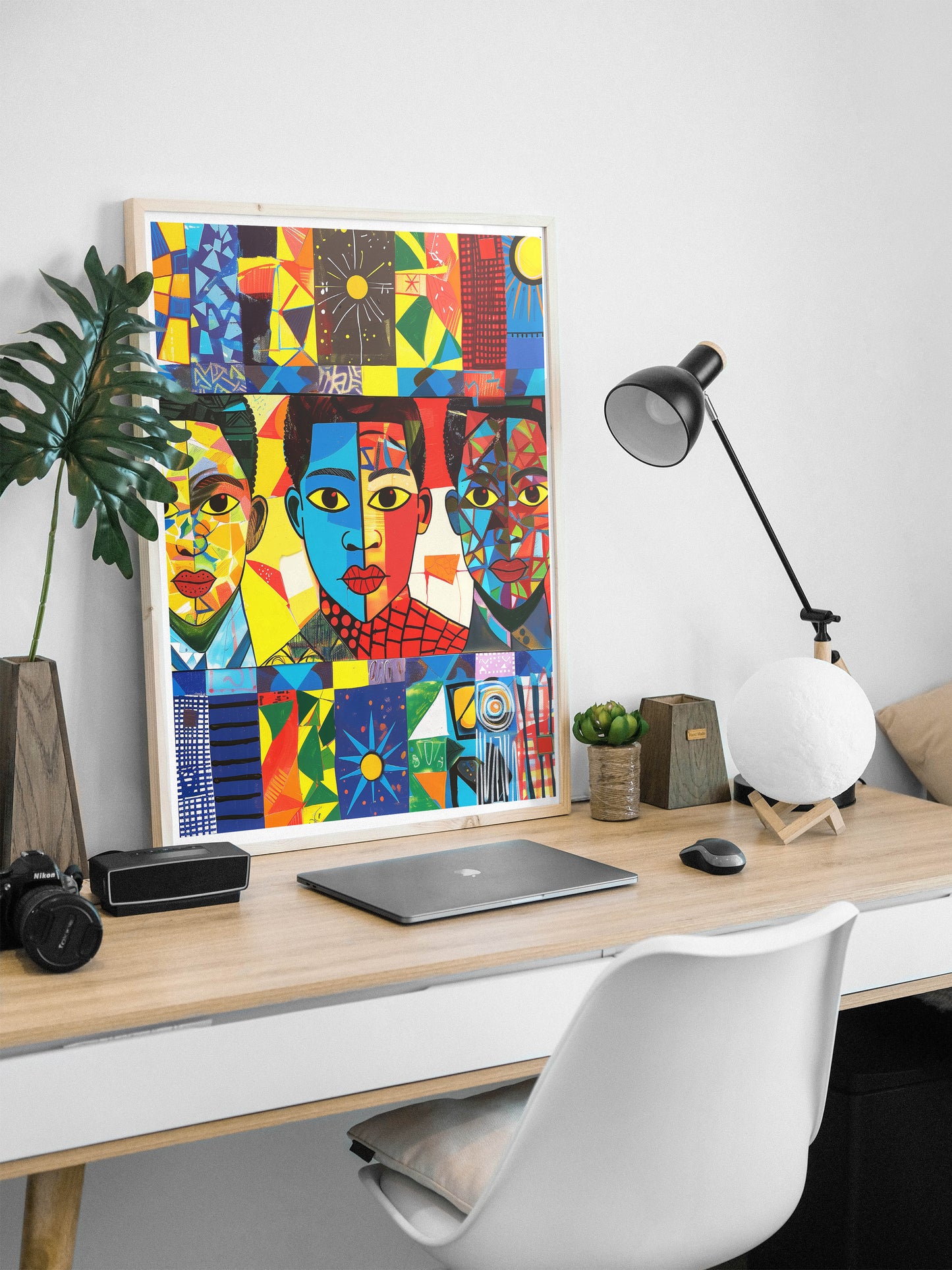 Colorful African American Wall Art | Abstract Black Men Portrait Poster