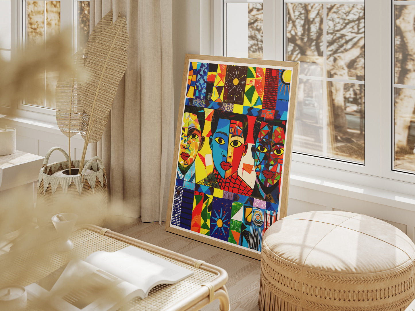 Colorful African American Wall Art | Abstract Black Men Portrait Poster