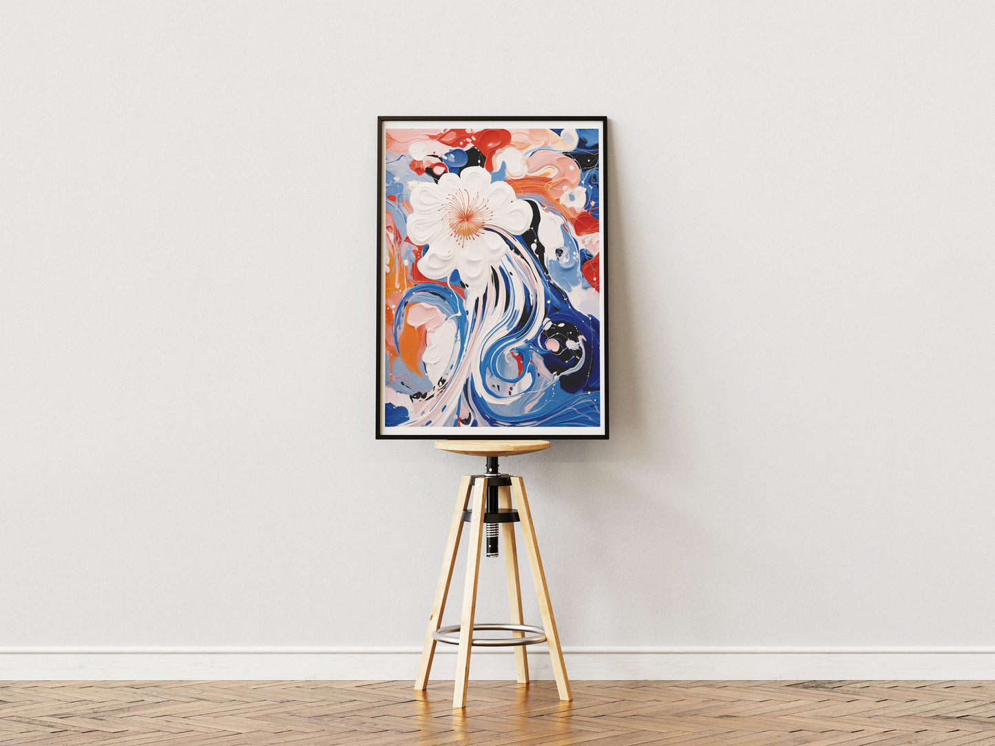 Abstract Floral Poster | Colorful Modern Wall Art with Dynamic Brushwork