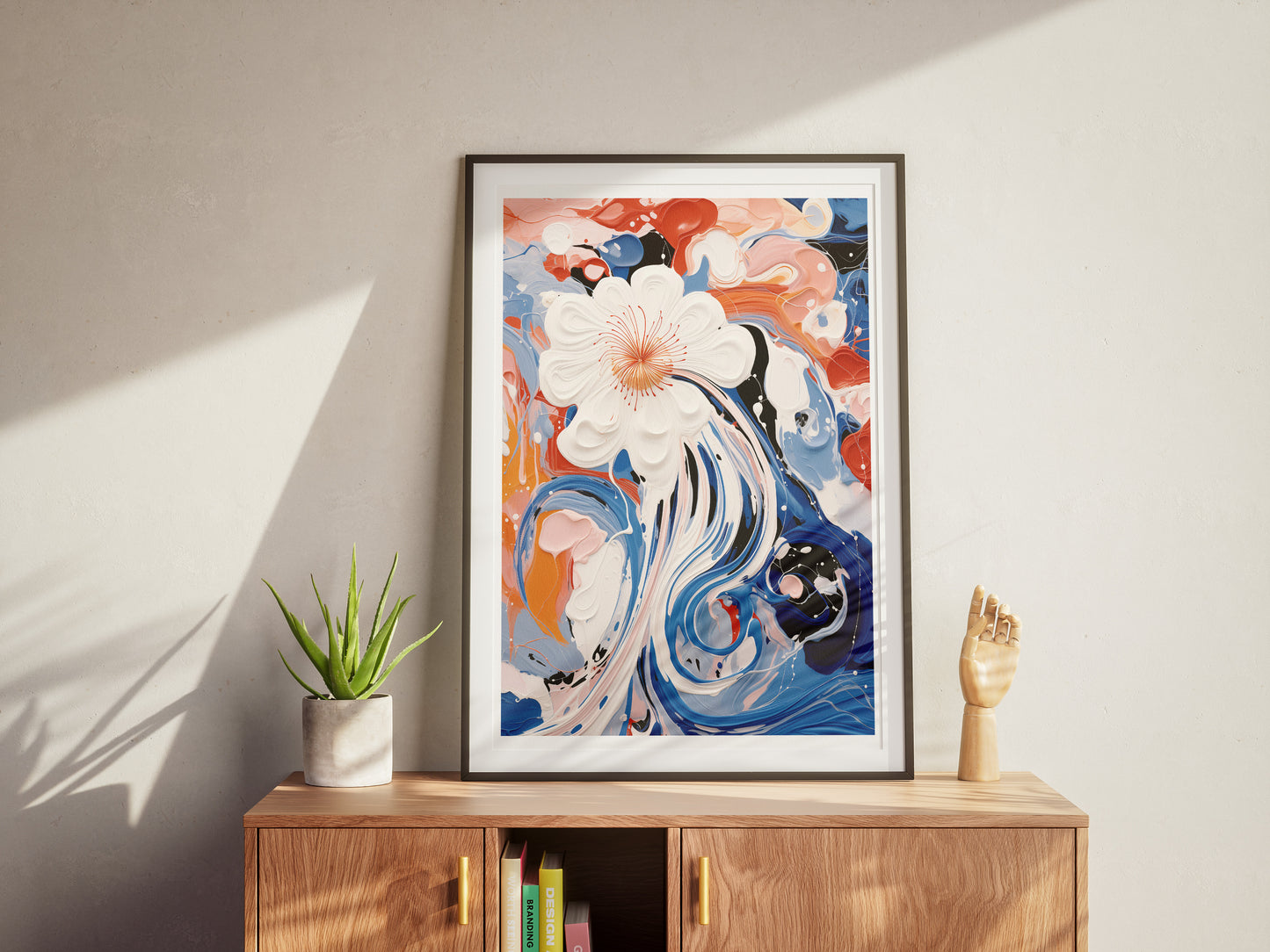 Abstract Floral Poster | Colorful Modern Wall Art with Dynamic Brushwork