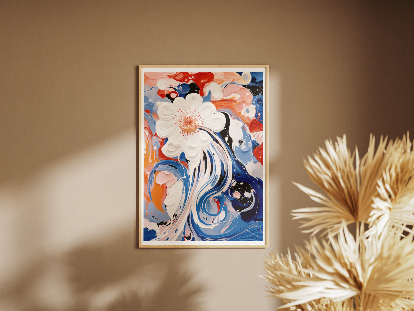 Abstract Floral Poster | Colorful Modern Wall Art with Dynamic Brushwork