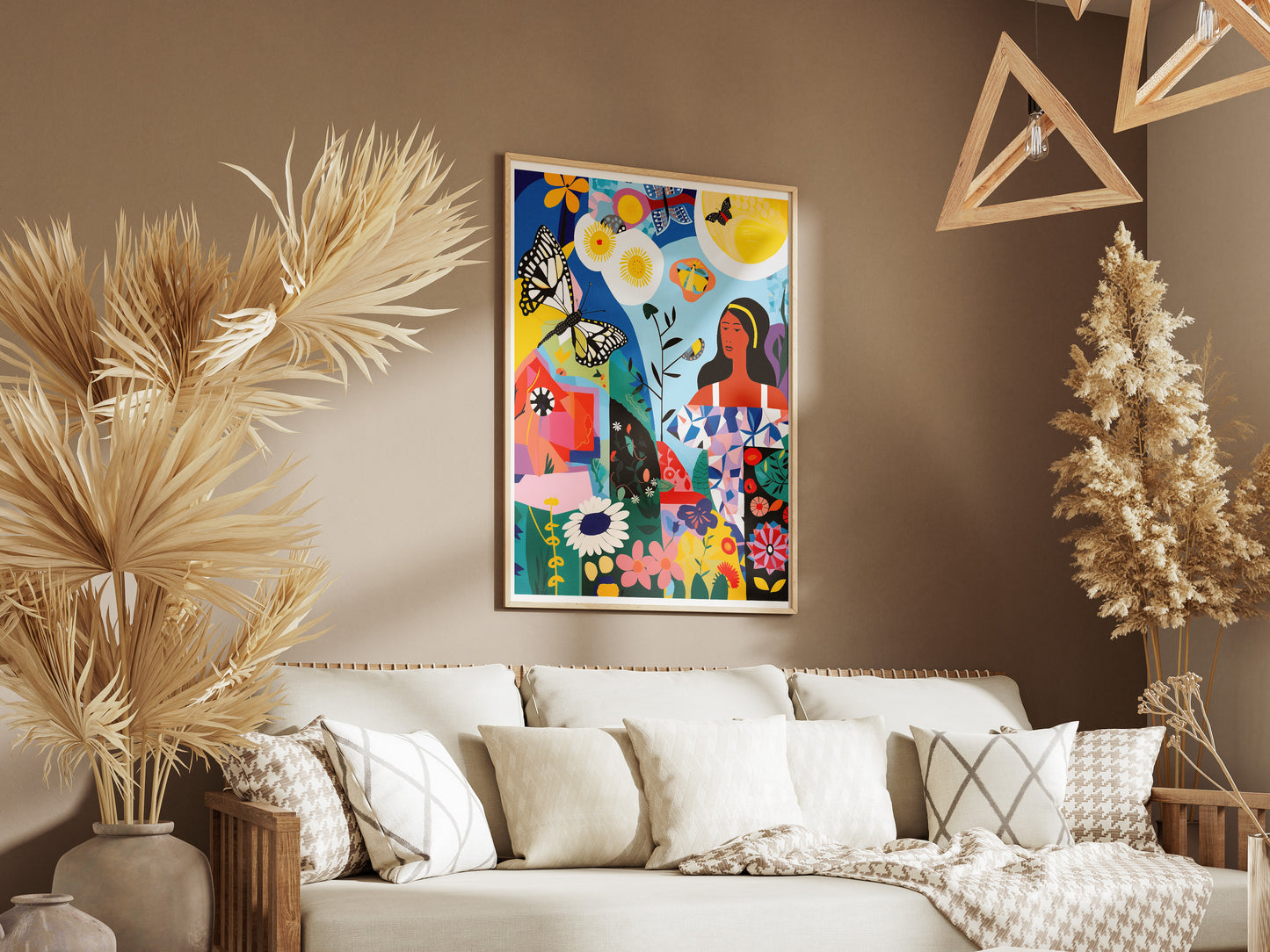 Colorful Botanical Collage Poster | Feminine Abstract Floral Wall Art