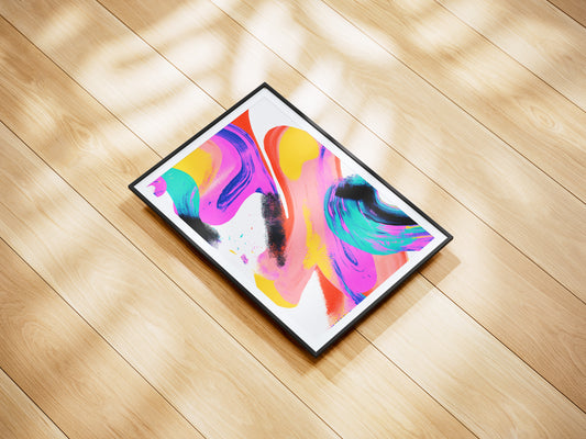 Colorful Brushstroke Abstract Poster | Bold Modern Wall Art for Creative Interiors