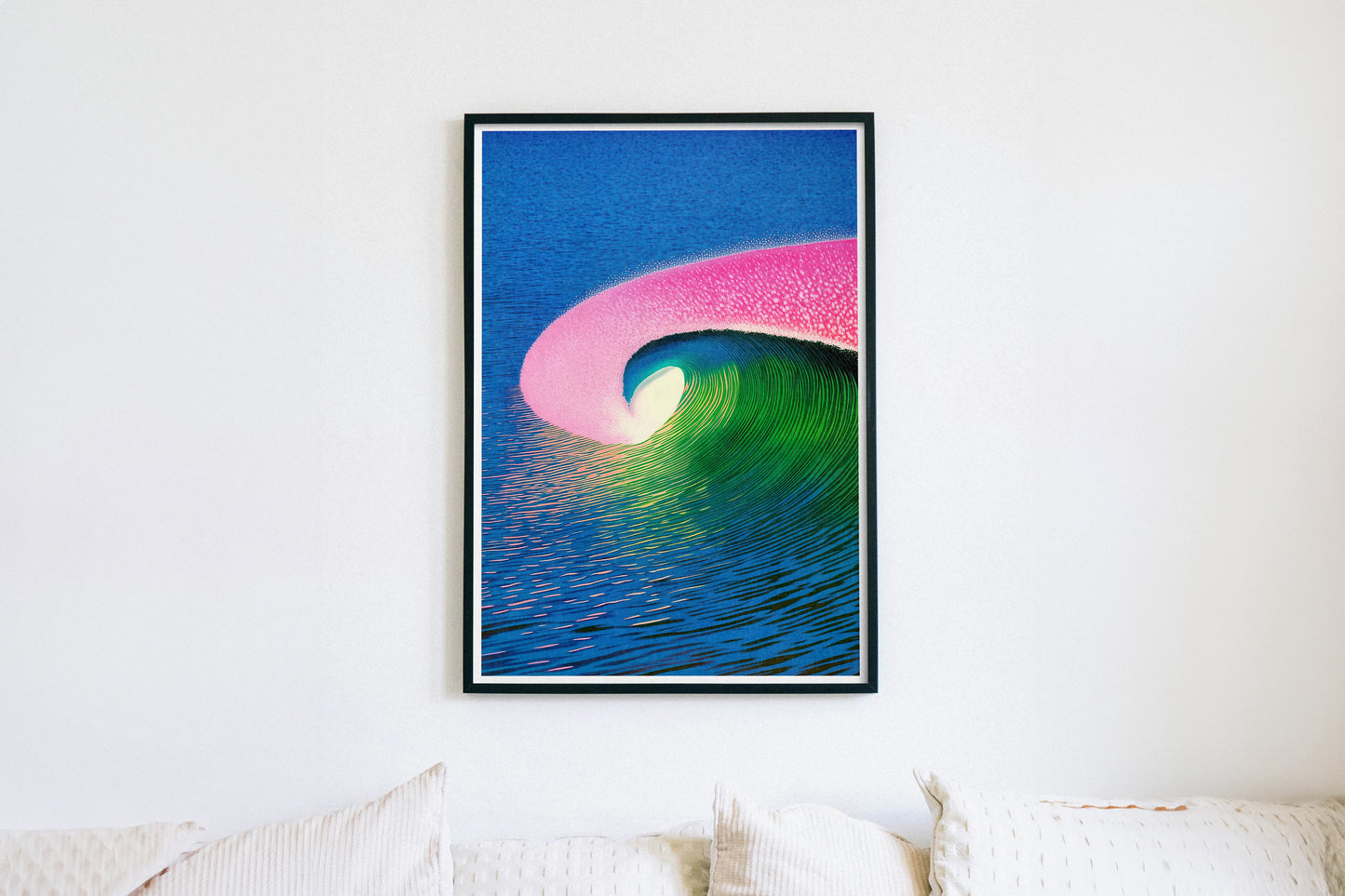 Colorful Surf Wave Poster | Vibrant Ocean Wall Art for Coastal Interiors