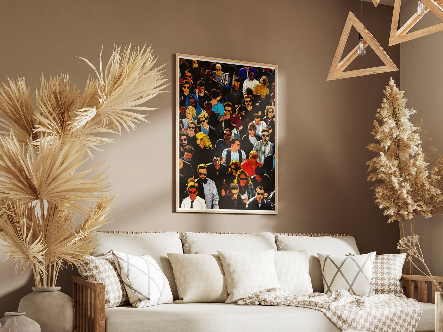Colorful Crowd Illustration Poster | Flat Perspective Comic Style Wall Art