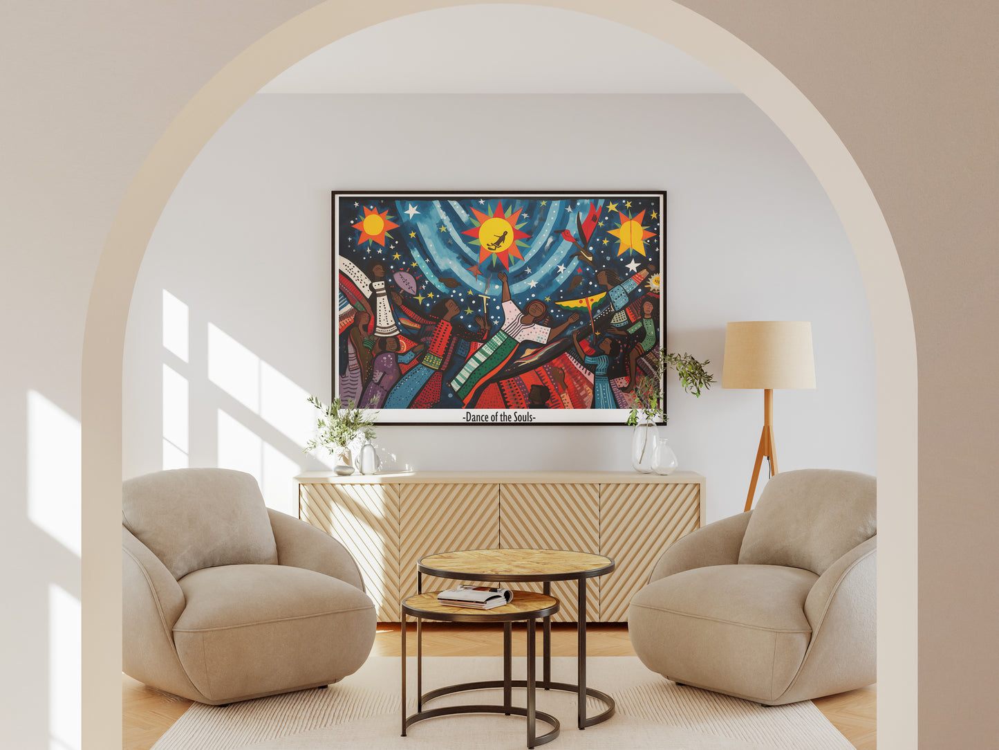 Dance of the Souls Poster | Afrocentric Spiritual Celebration Wall Art