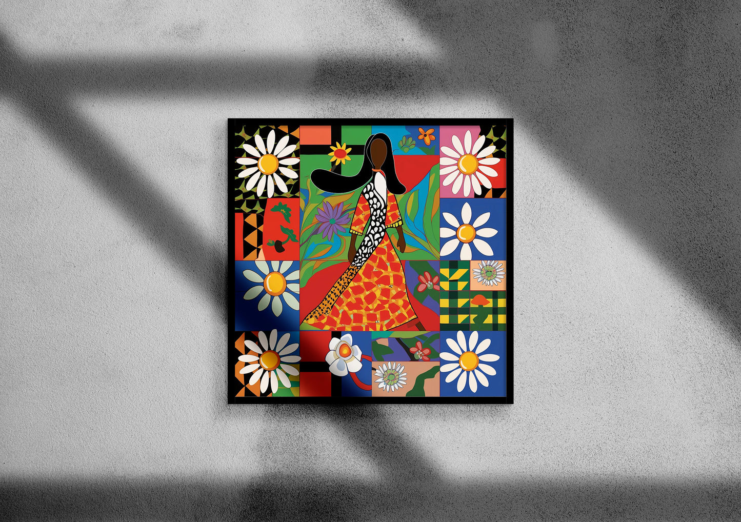 Floral Feminist Square Poster | Colorful African American Art Print