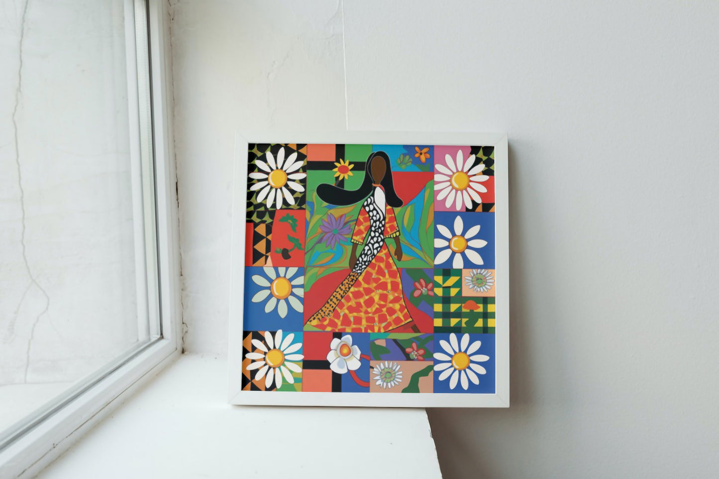 Floral Feminist Square Poster | Colorful African American Art Print