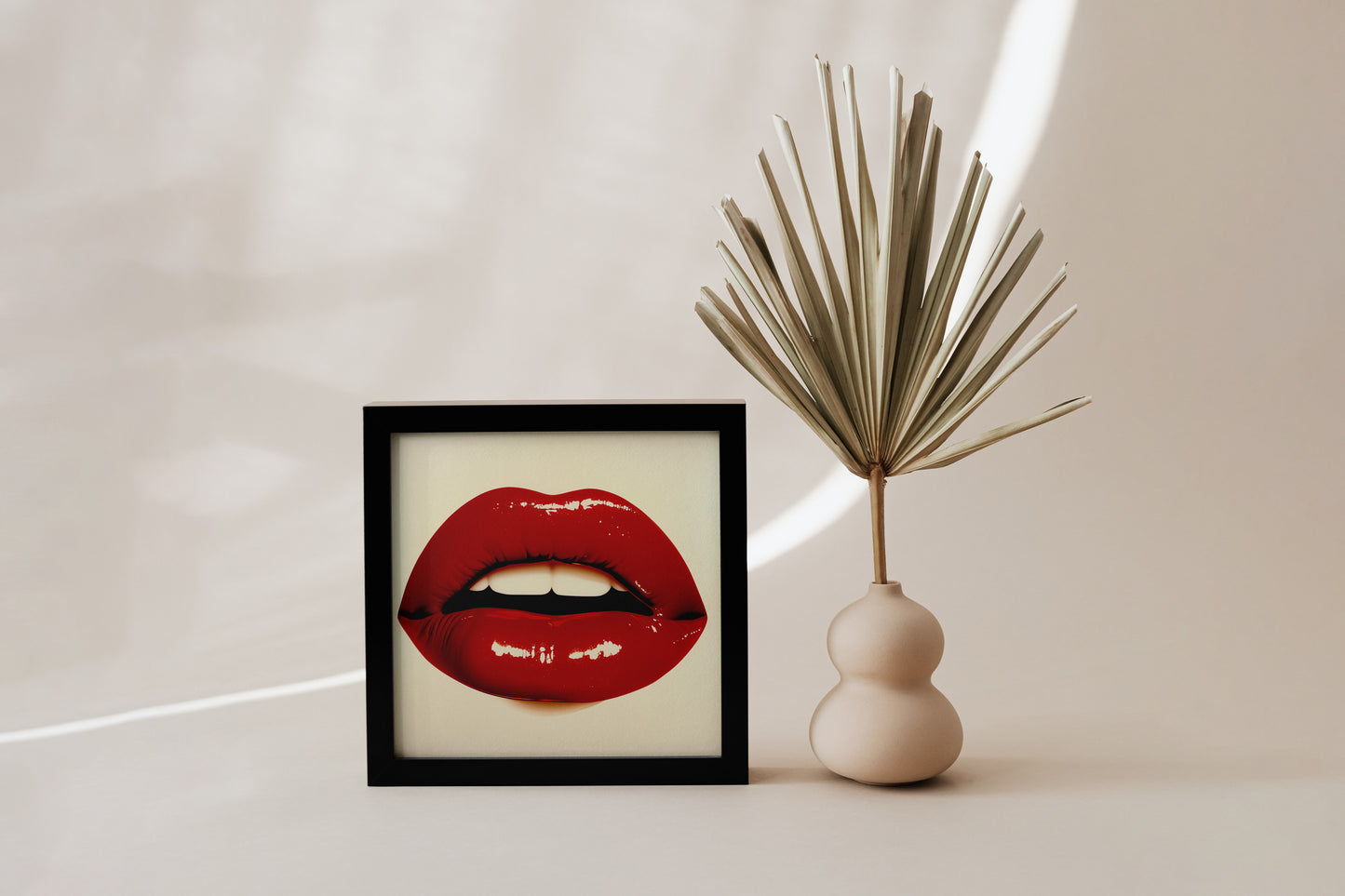 Glossy Red Lips Poster | Pop Art Style Fashion Wall Art