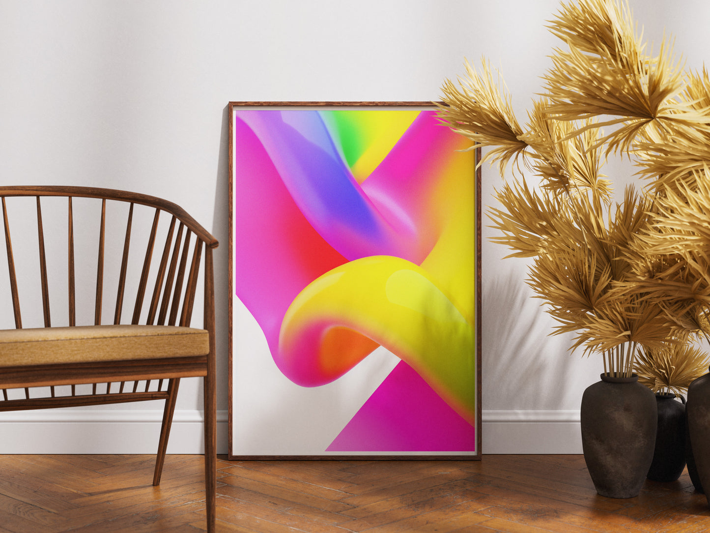 Grainy Gradient Abstract Poster | Vibrant Y2K Aura Print for Modern Interiors