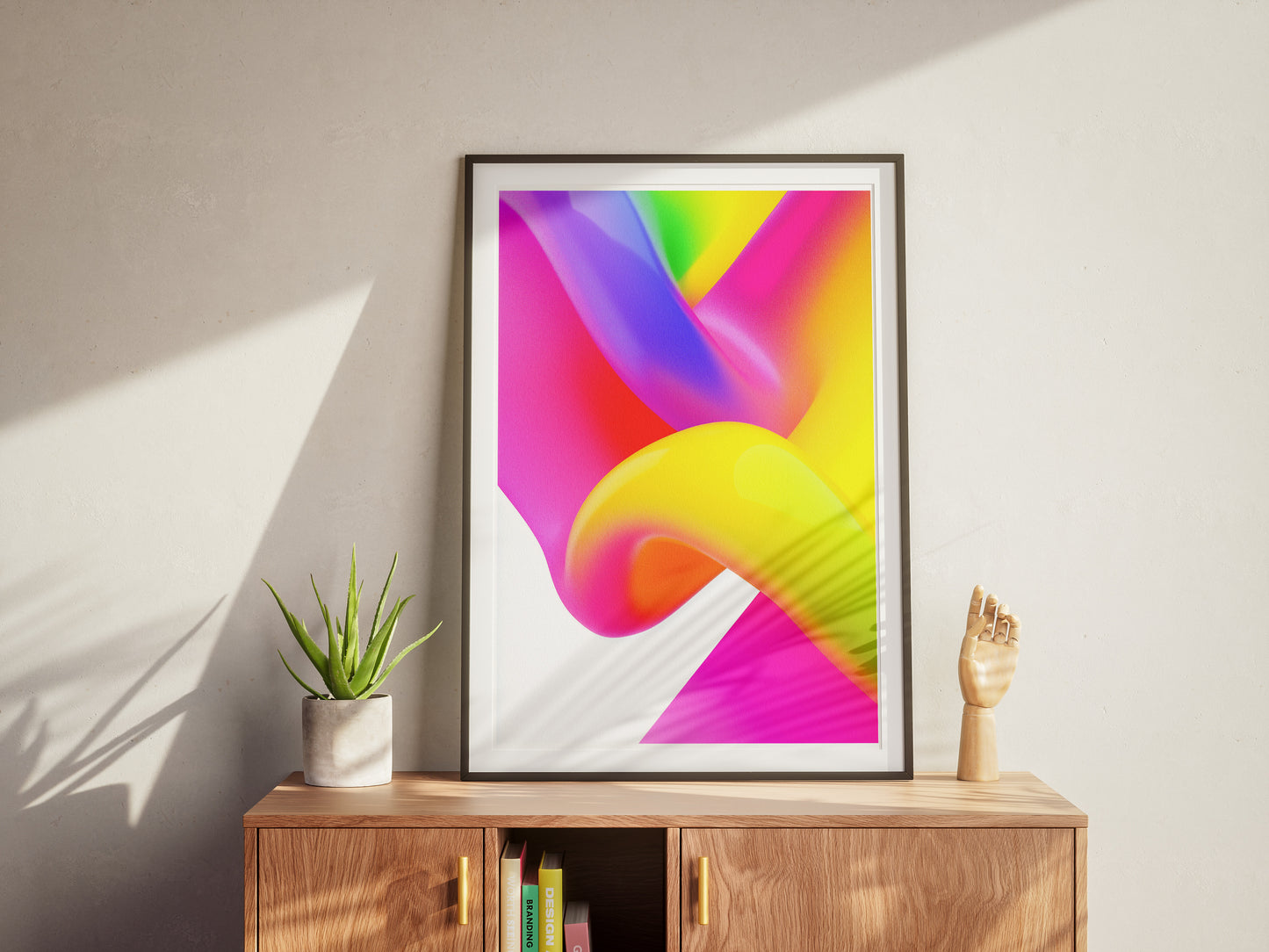 Grainy Gradient Abstract Poster | Vibrant Y2K Aura Print for Modern Interiors