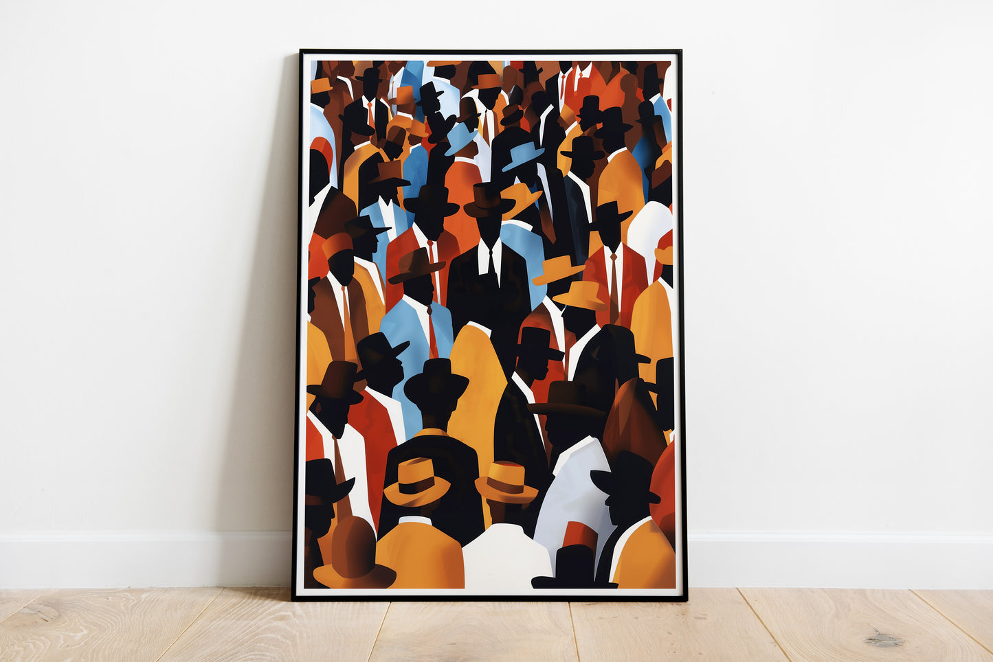 Crowd of Hats Poster | African American Abstract Wall Art Print