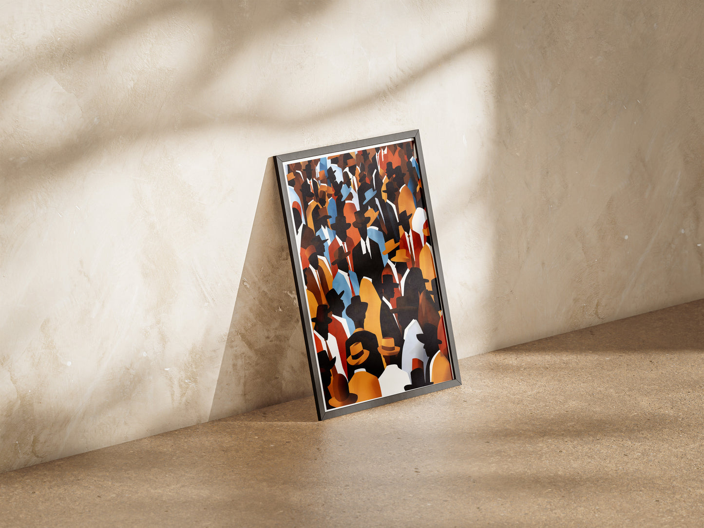Crowd of Hats Poster | African American Abstract Wall Art Print