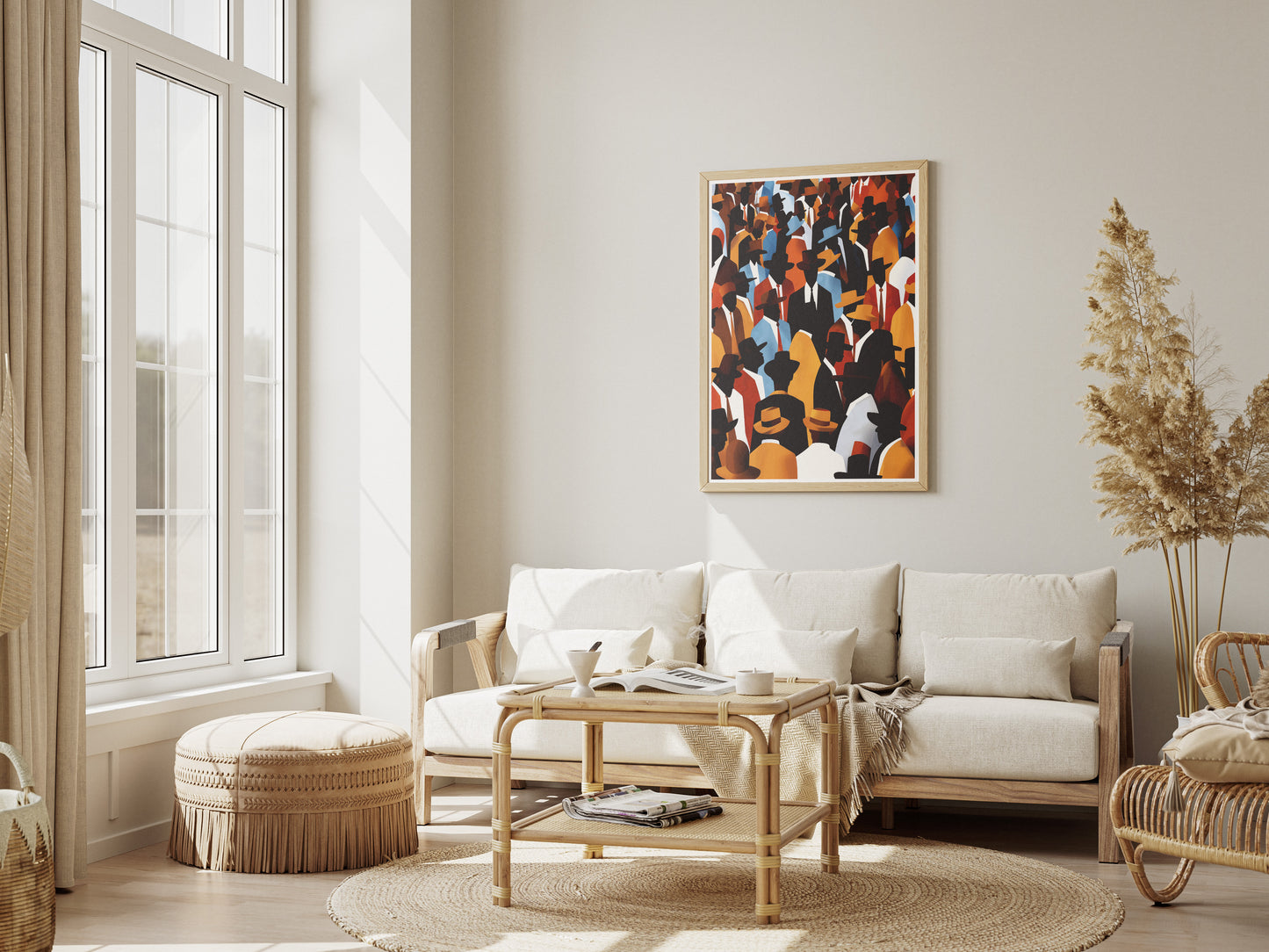 Crowd of Hats Poster | African American Abstract Wall Art Print
