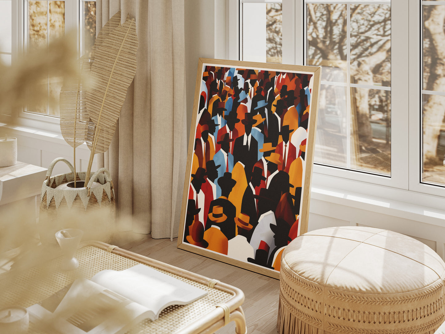 Crowd of Hats Poster | African American Abstract Wall Art Print